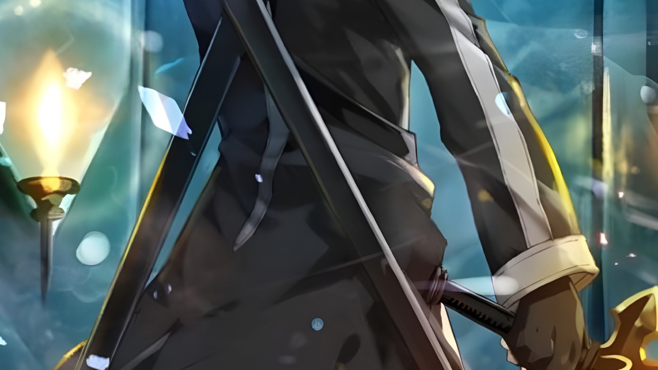 Anime Kirito, Kirito, Asuna, Affiche, Dessin Animé. Wallpaper in 1280x720 Resolution