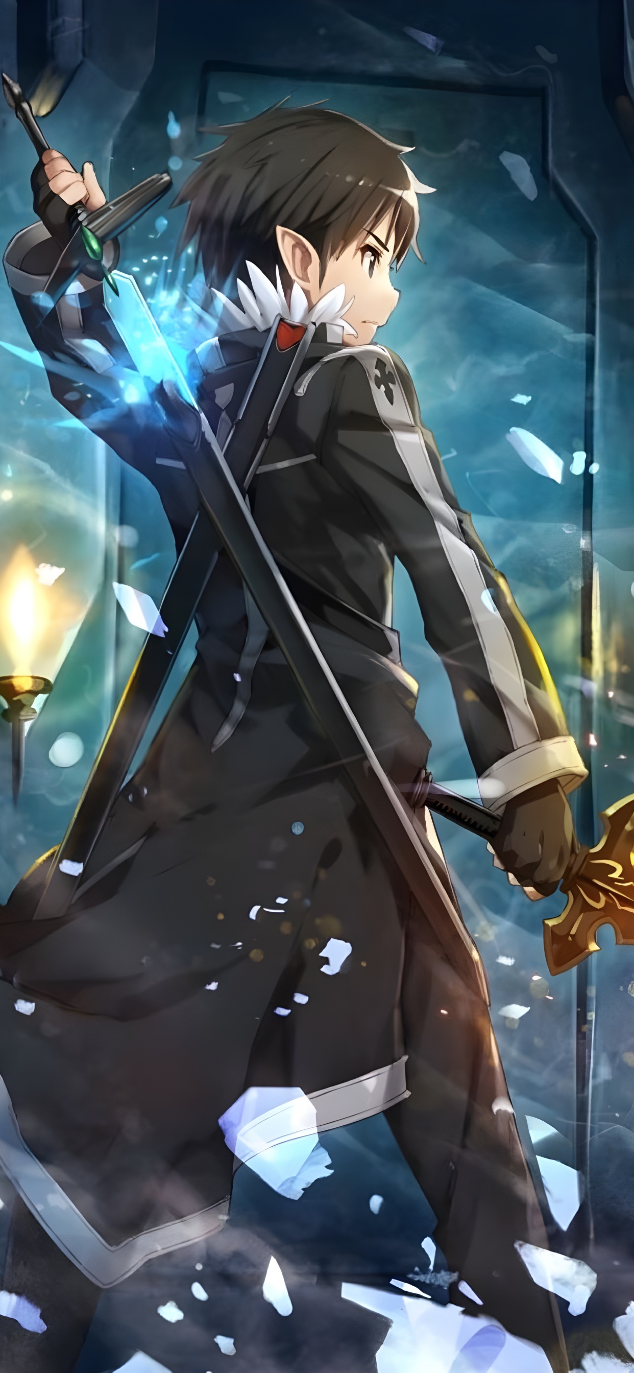 Anime Kirito, Kirito, Asuna, Poster, Zeichentrickfilm. Wallpaper in 1242x2688 Resolution