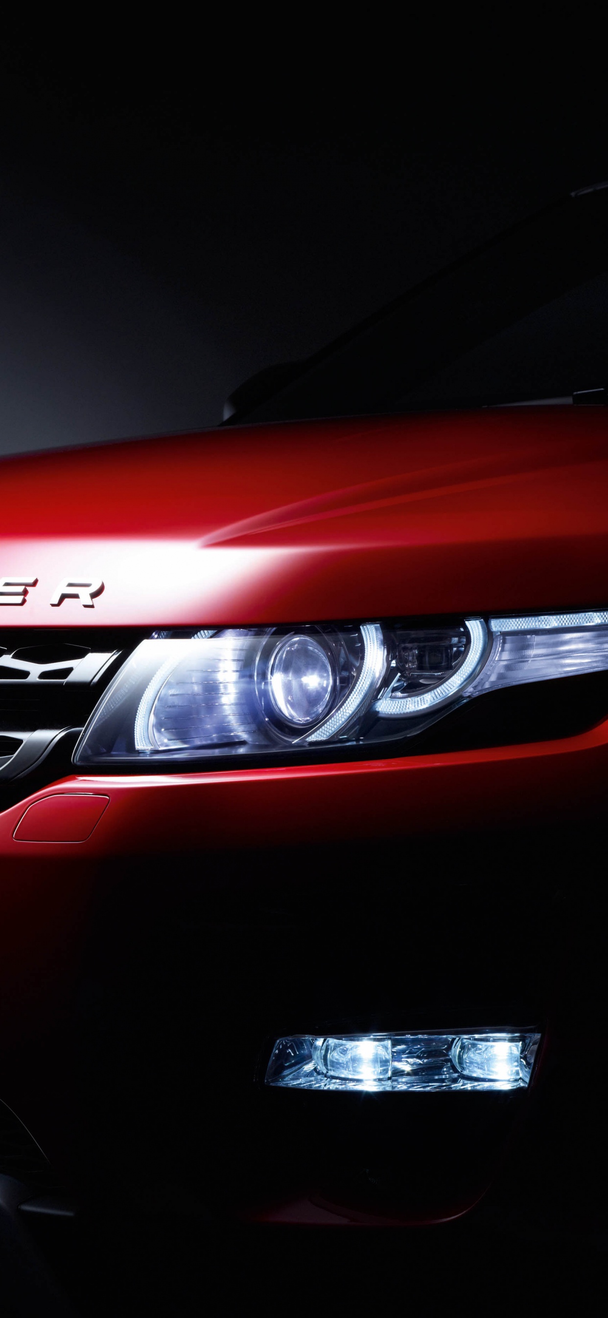 Red Mercedes Benz Car on Black Background. Wallpaper in 1242x2688 Resolution