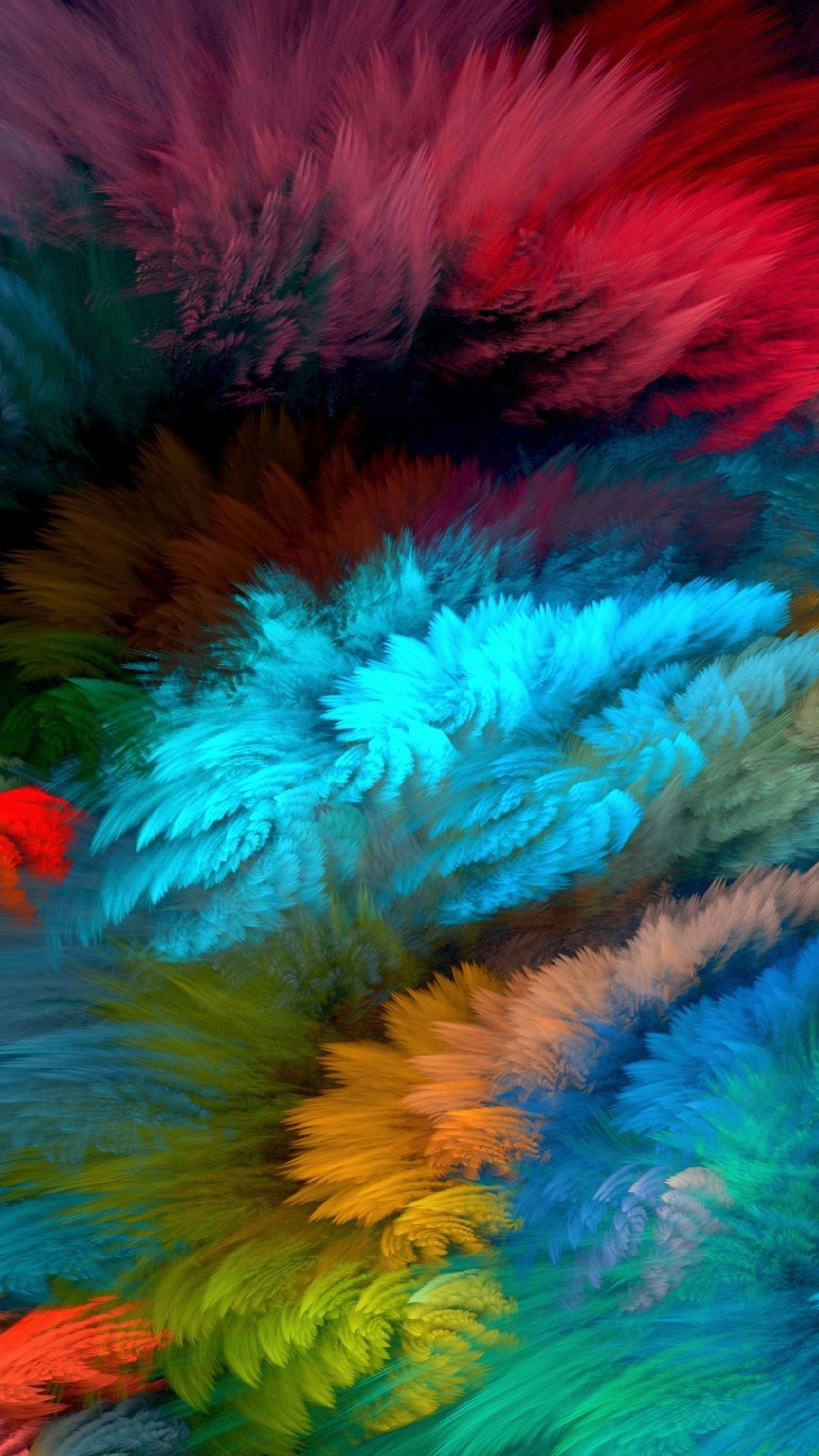 Pintura Abstracta Roja Azul y Verde. Wallpaper in 1080x1920 Resolution