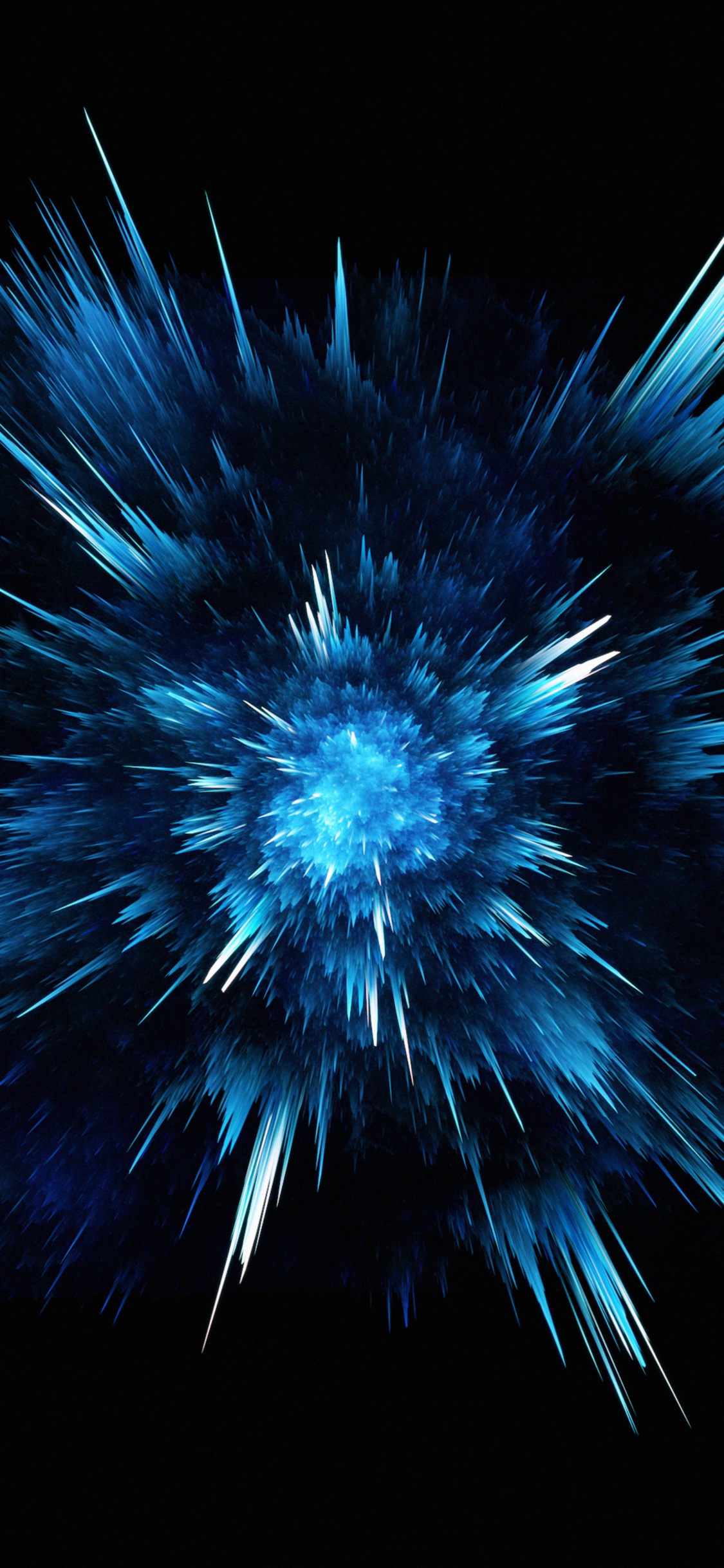 Blue and White Light on Black Background. Wallpaper in 1125x2436 Resolution