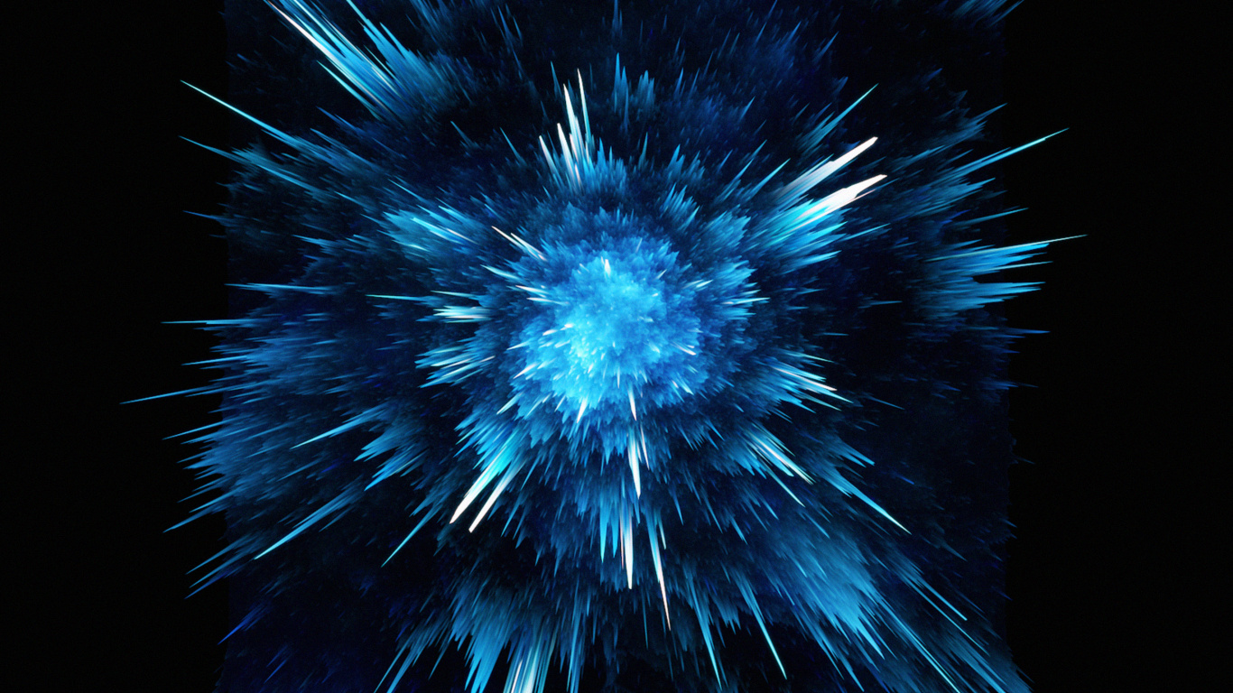 Blue and White Light on Black Background. Wallpaper in 1366x768 Resolution