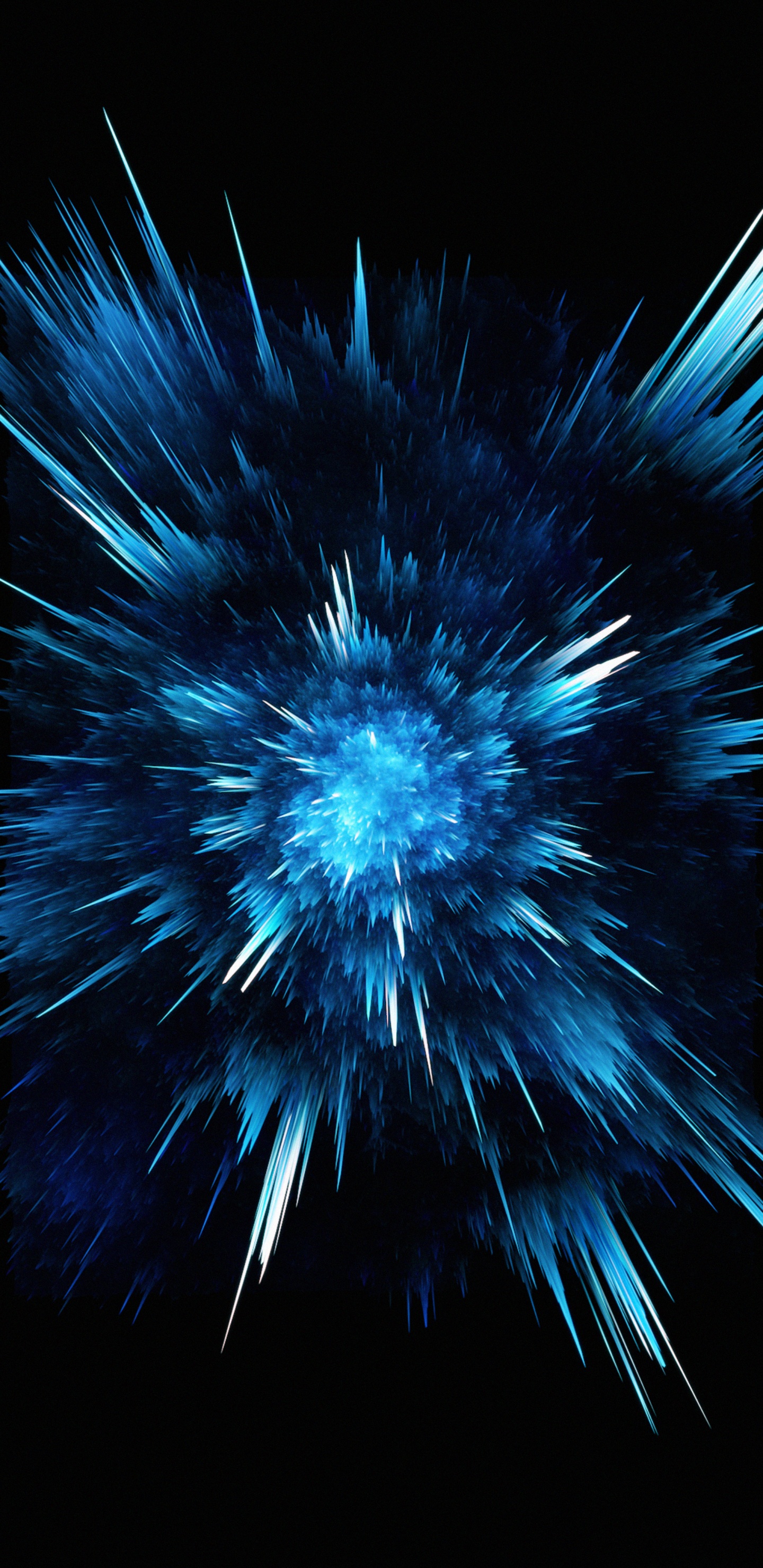 Blue and White Light on Black Background. Wallpaper in 1440x2960 Resolution