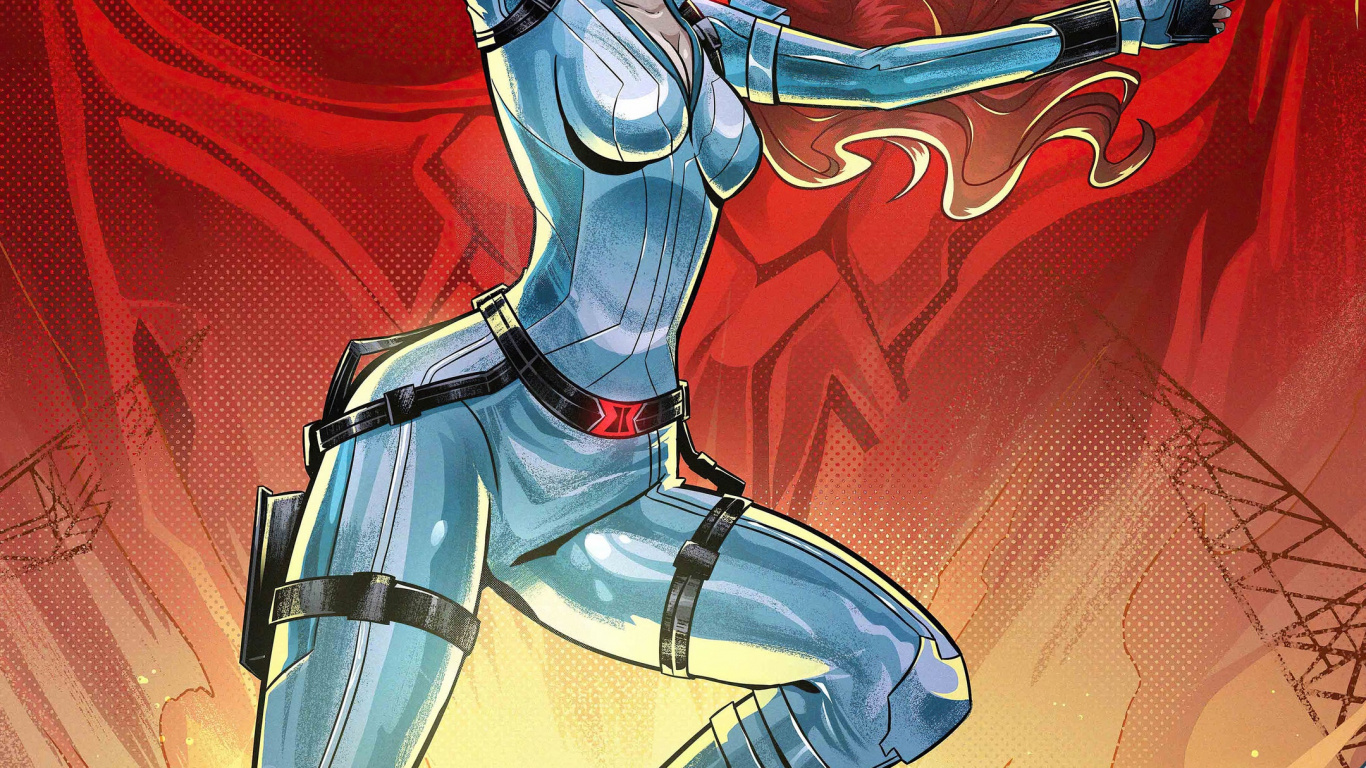 Black Widow White Suit, Superhero, Comics, Illustration, Natasha Romanova. Wallpaper in 1366x768 Resolution