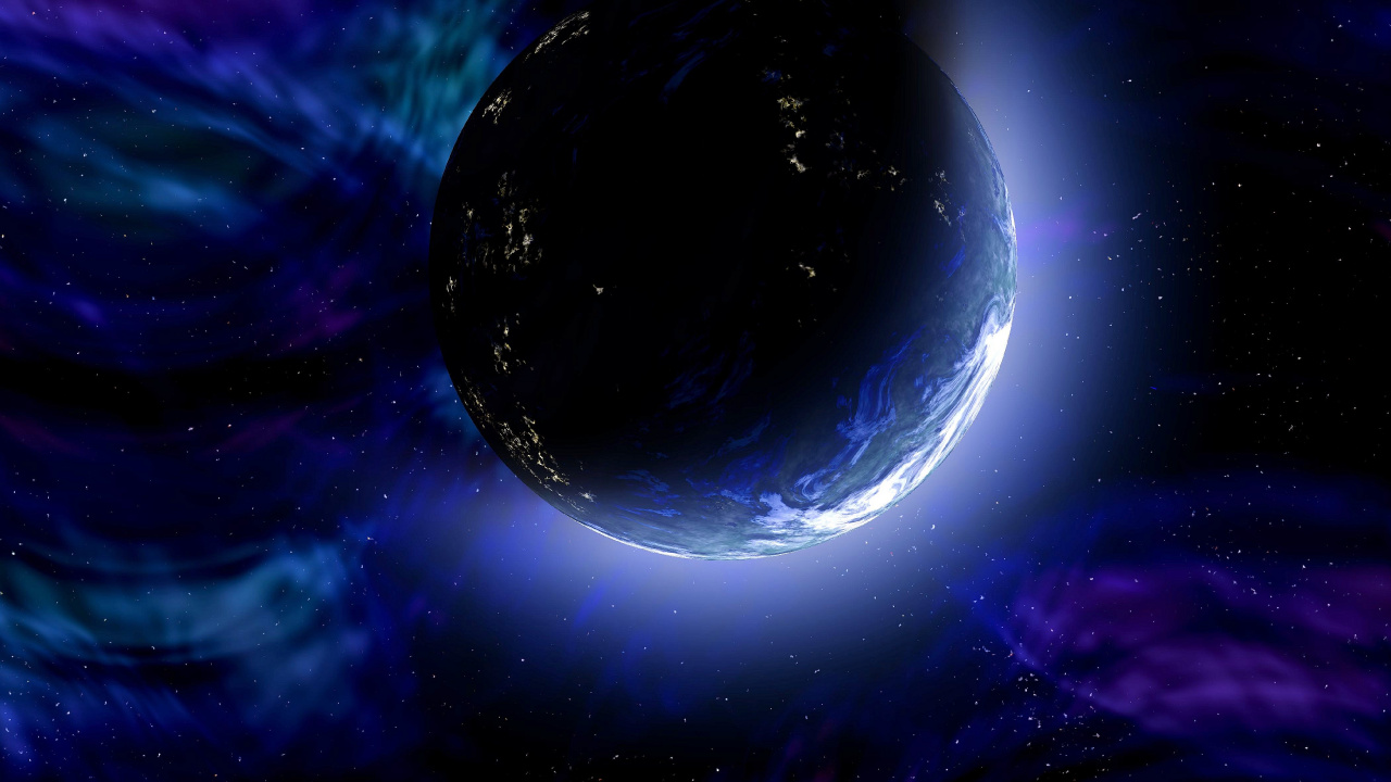 Blue and White Planet Painting. Wallpaper in 1280x720 Resolution