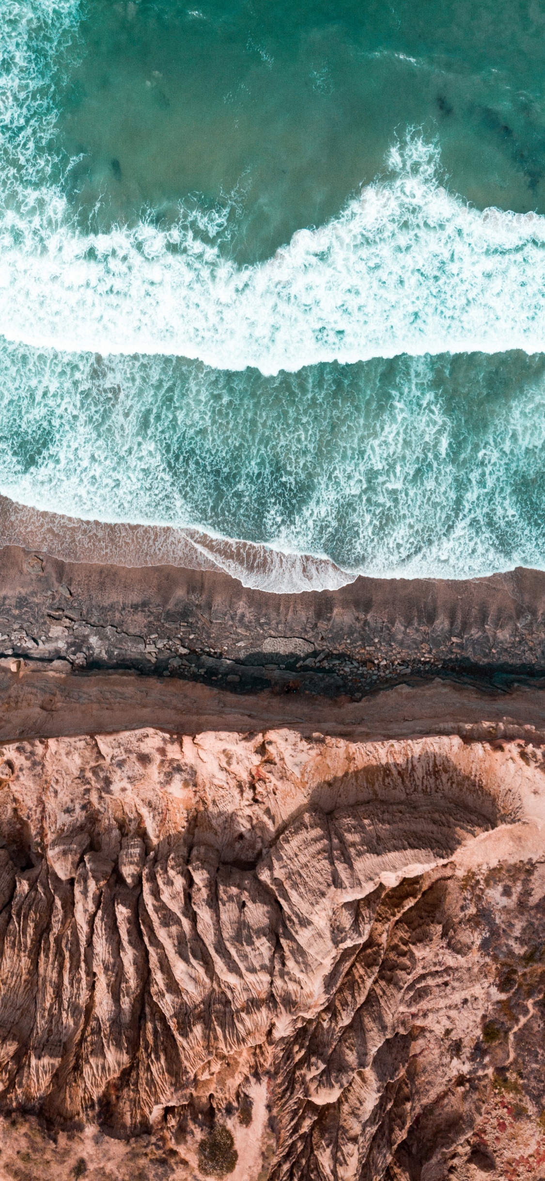 Sea, Turquoise, Rock, Wave, Geology. Wallpaper in 1125x2436 Resolution