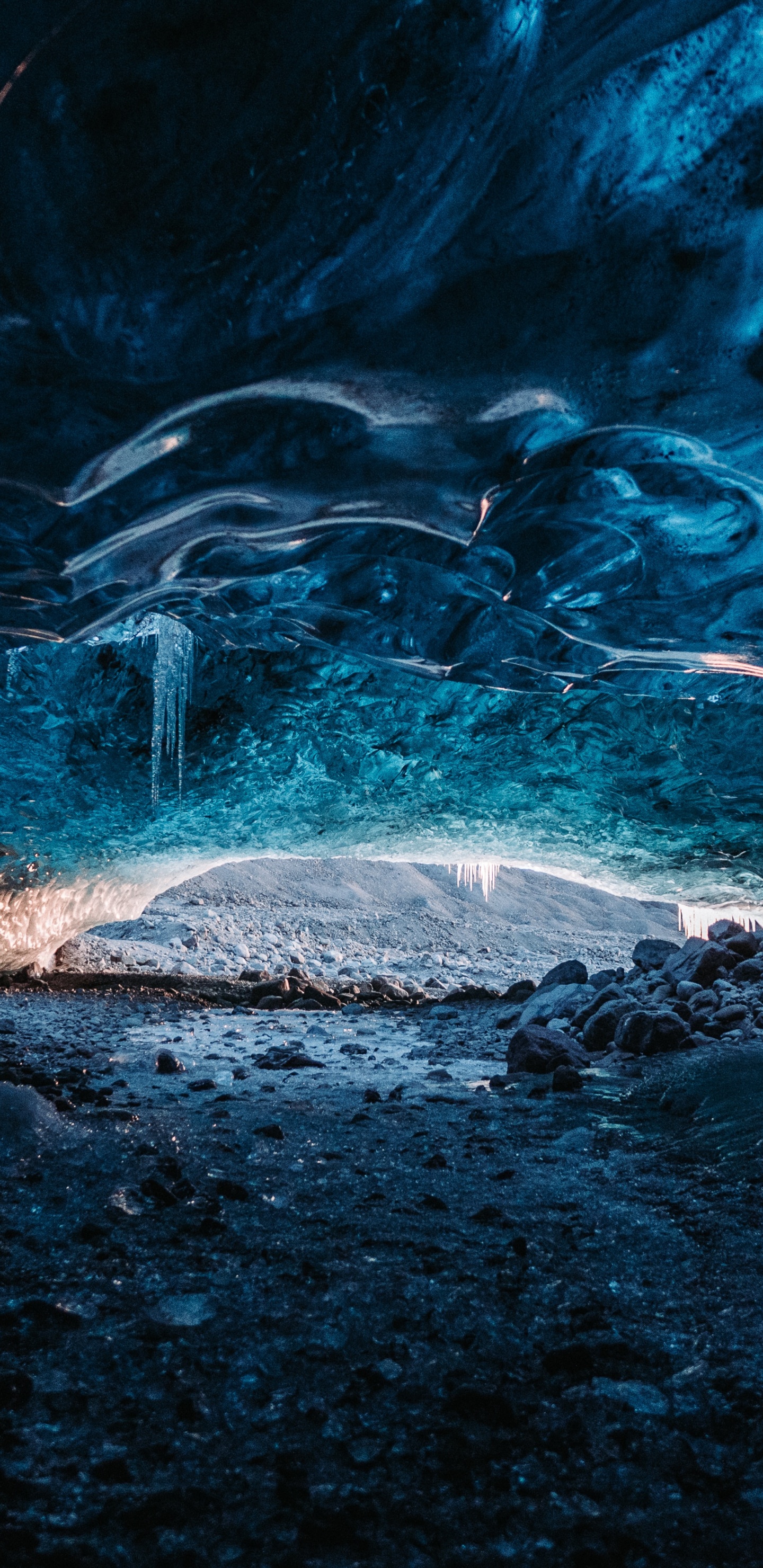 Eishöhle, Höhle, Gletscher, Wasser, Atmosphäre. Wallpaper in 1440x2960 Resolution