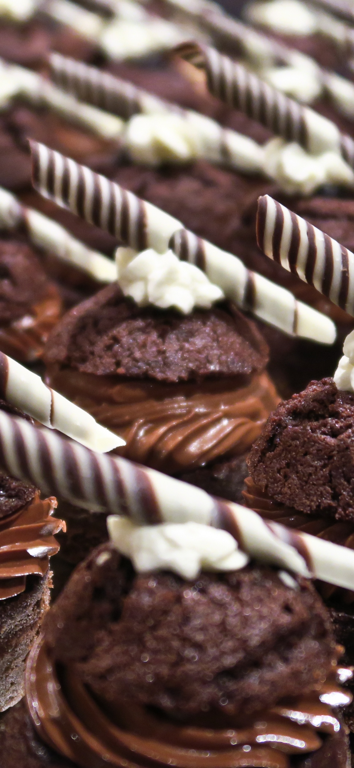 Cupcakes de Chocolate en Bandeja Blanca. Wallpaper in 1242x2688 Resolution