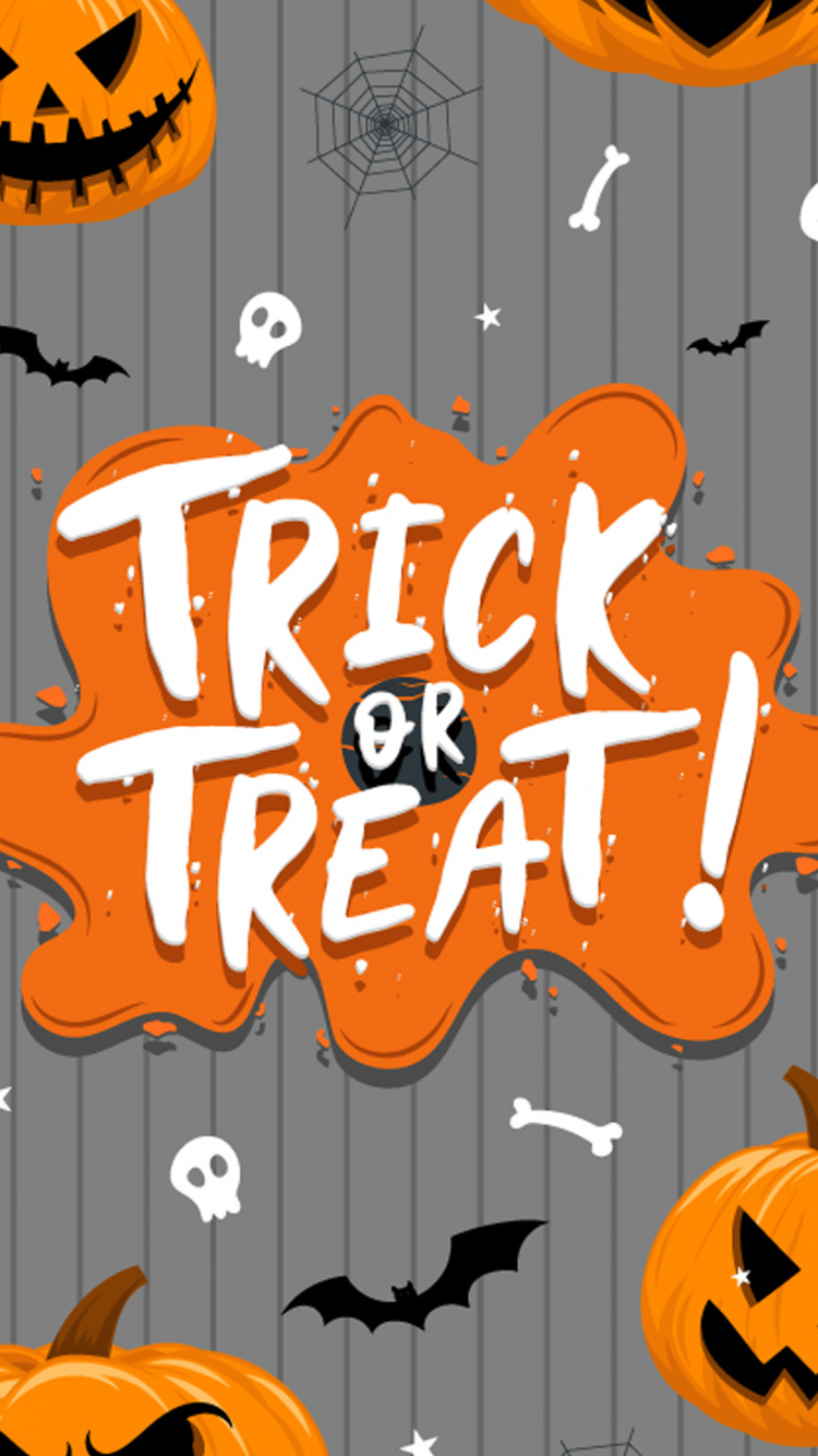 Halloween, Naranja, Jack O'lantern, Cartel, Texto. Wallpaper in 750x1334 Resolution