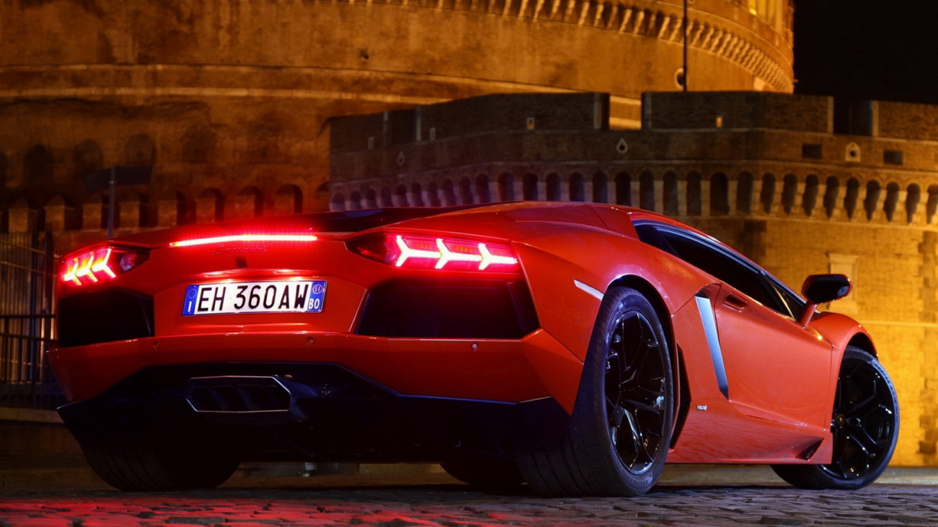 Ferrari Rojo 458 Italia en la Carretera. Wallpaper in 1366x768 Resolution