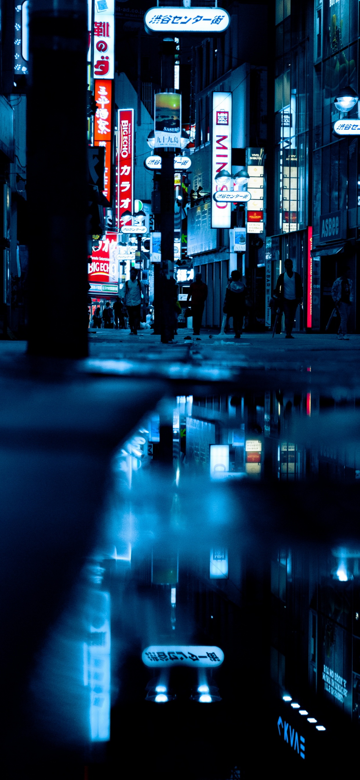 Tokyo, Wasser, Licht, Schwarz, Blau. Wallpaper in 1242x2688 Resolution