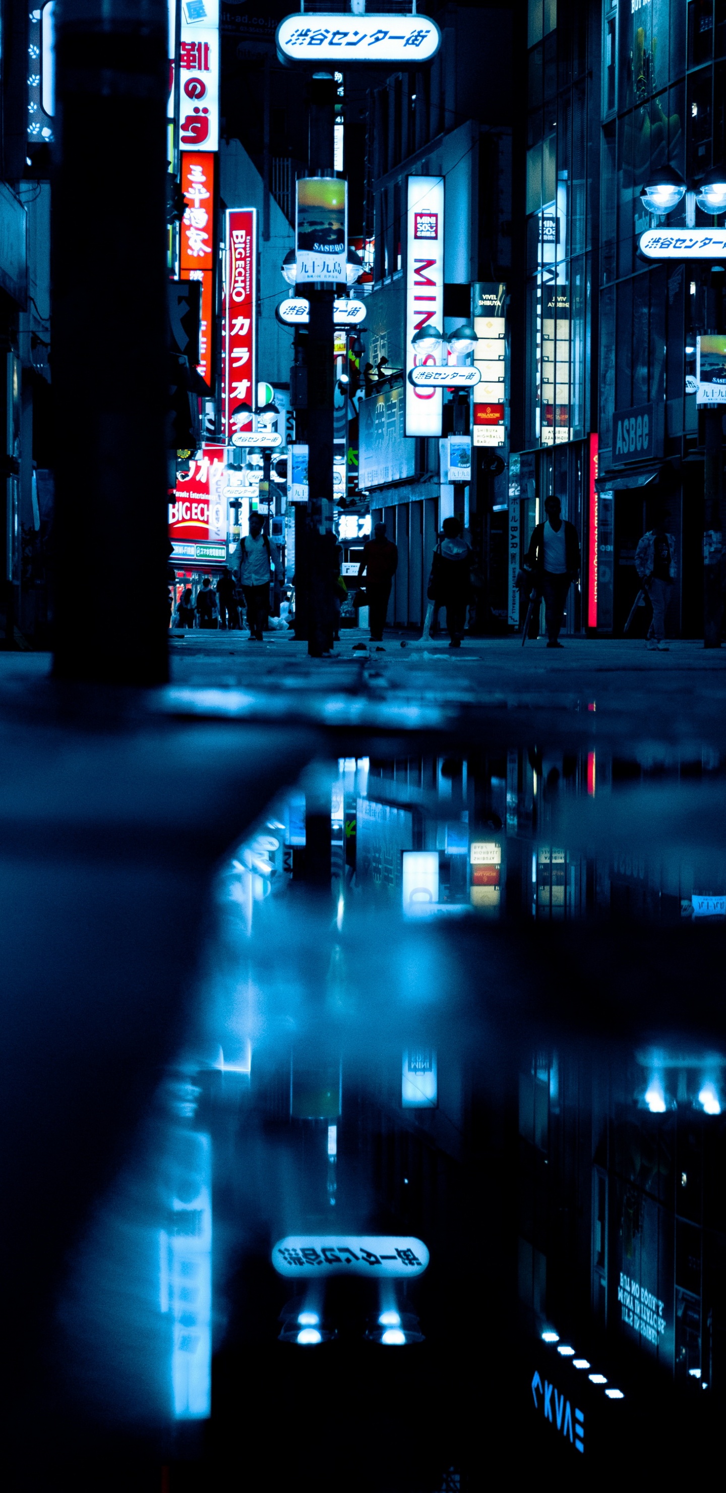 Tokyo, Water, Light, Black, Blue. Wallpaper in 1440x2960 Resolution