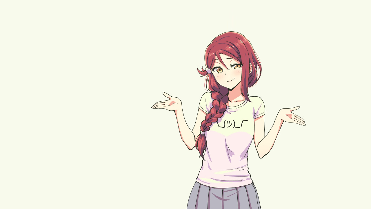 Chica Pelirroja Con Vestido Blanco Personaje de Anime. Wallpaper in 1280x720 Resolution