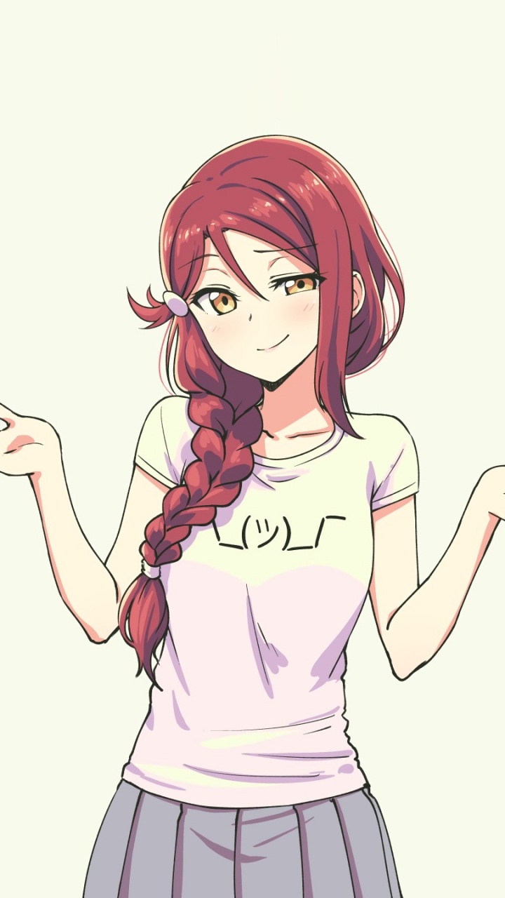 Fille Aux Cheveux Rouges en Robe Blanche Personnage D'anime. Wallpaper in 720x1280 Resolution