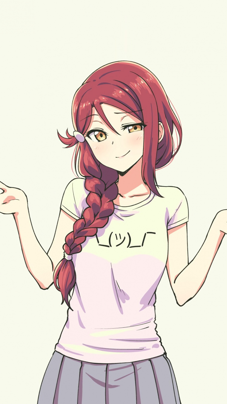 Fille Aux Cheveux Rouges en Robe Blanche Personnage D'anime. Wallpaper in 750x1334 Resolution