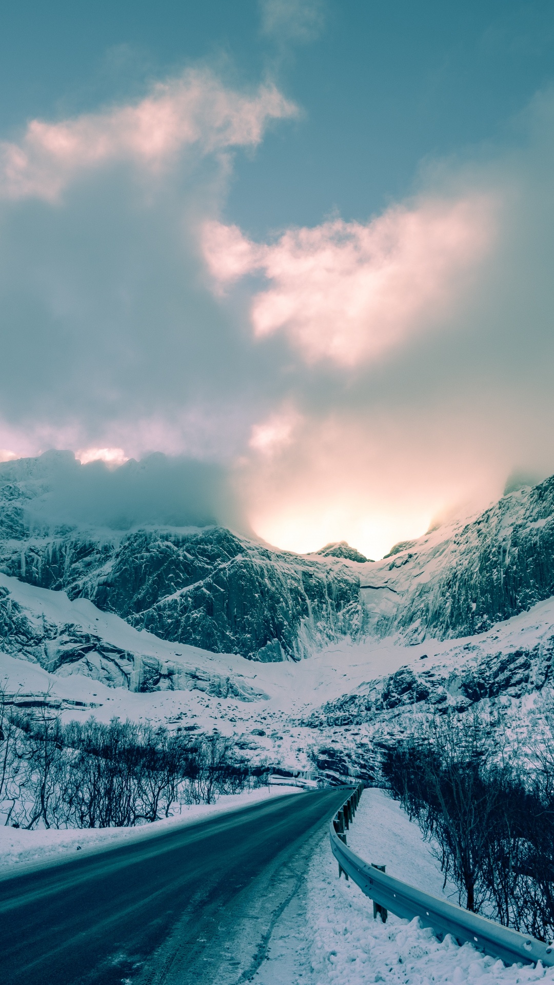 Natur, Winter, Himmel, Schnee, Bergkette. Wallpaper in 1080x1920 Resolution