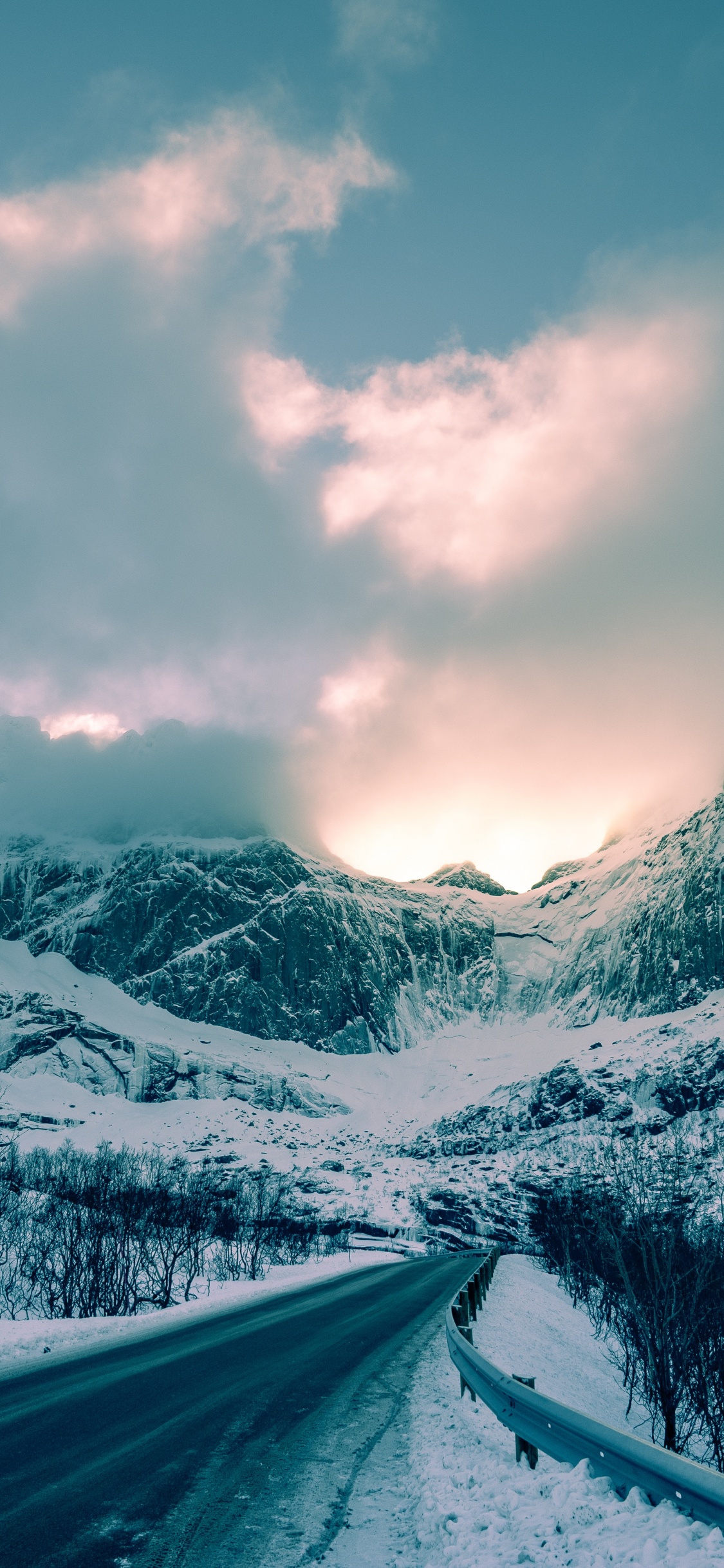 Nature, Mountain, Winter, Sky, Snow. Wallpaper in 1125x2436 Resolution