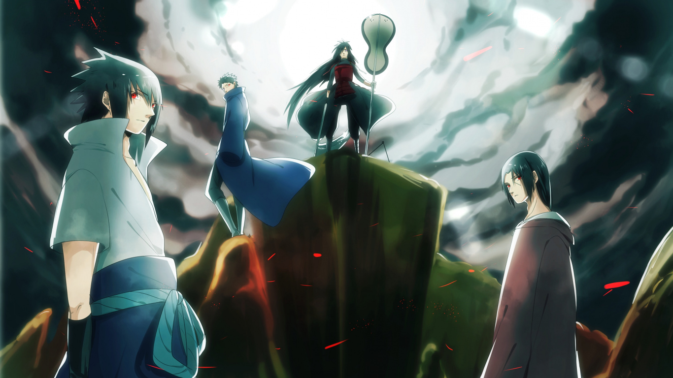 鼬宇智波, 斑宇智波, 宇智波佐助, Obito宇智波, 宇智波族 壁纸 1366x768 允许