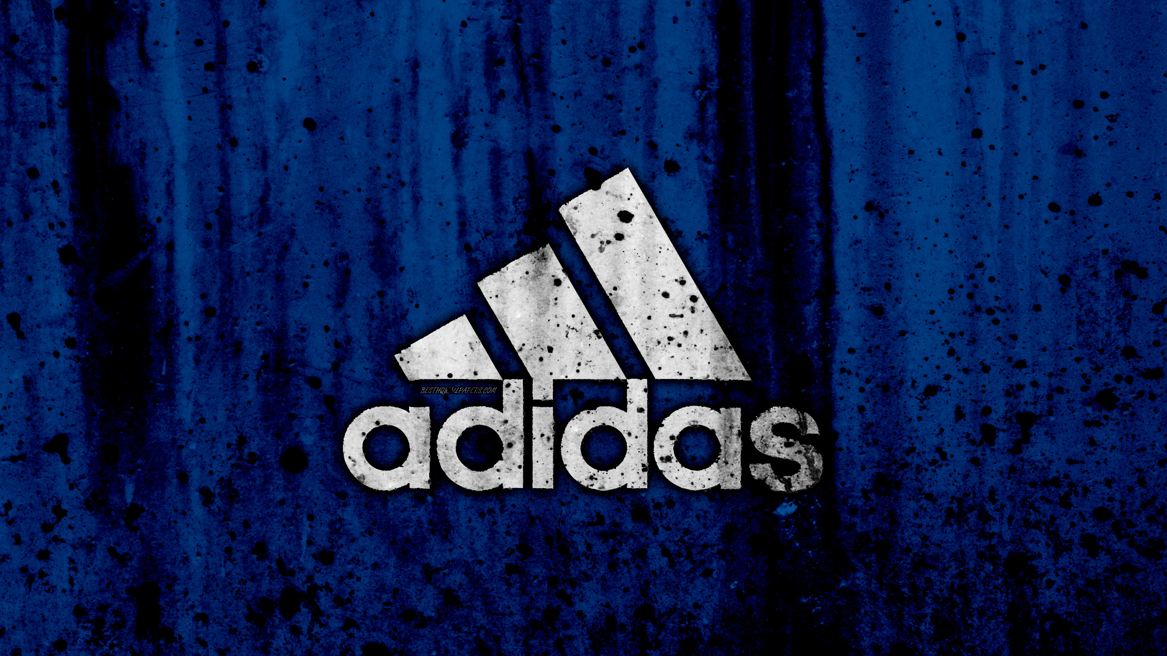 Logo, Adidas, Blue, Texte, Graphisme. Wallpaper in 3840x2160 Resolution