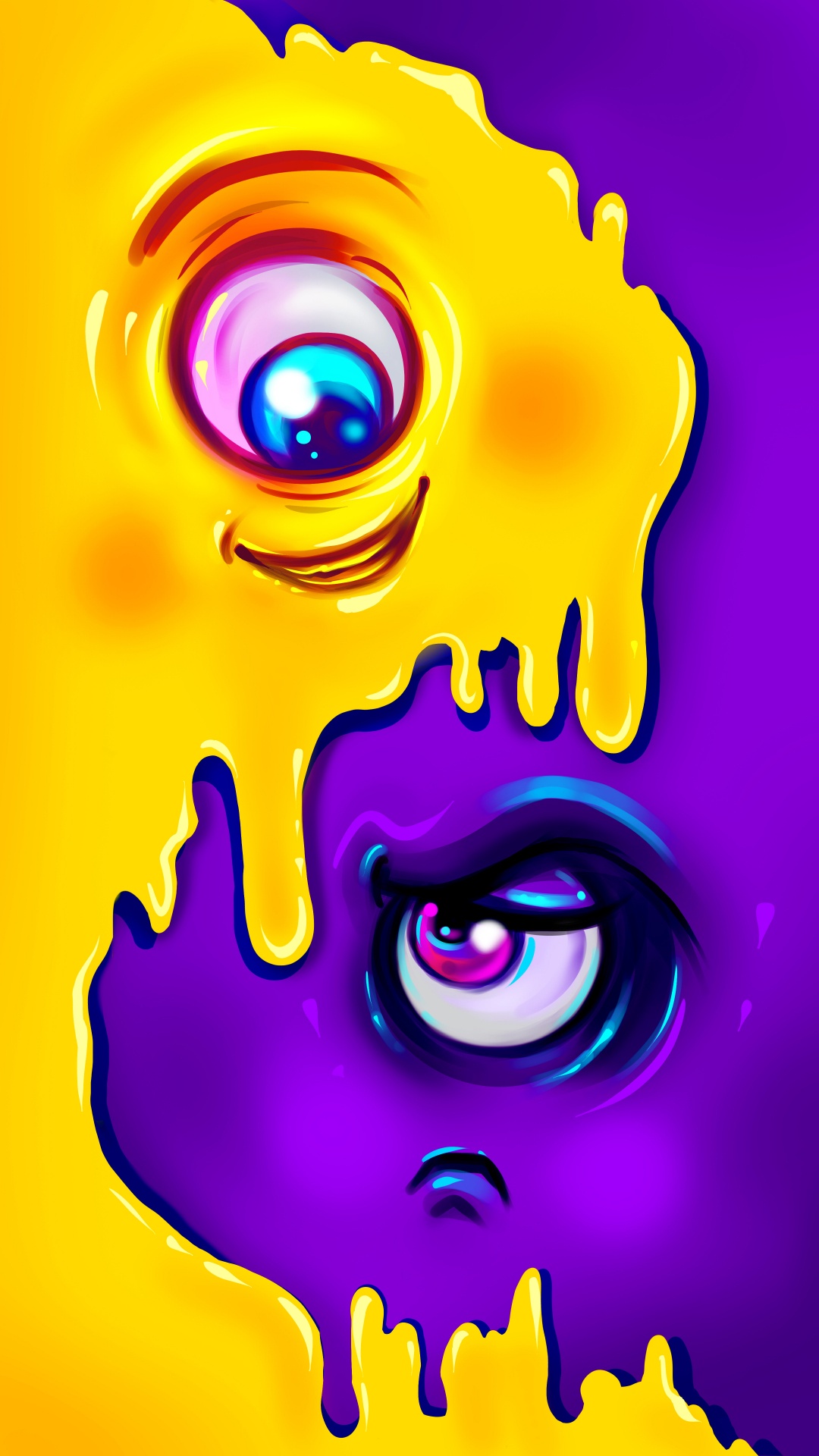 Caricatura, Sirena, Arte, Pintura de Arte, Magenta. Wallpaper in 1080x1920 Resolution