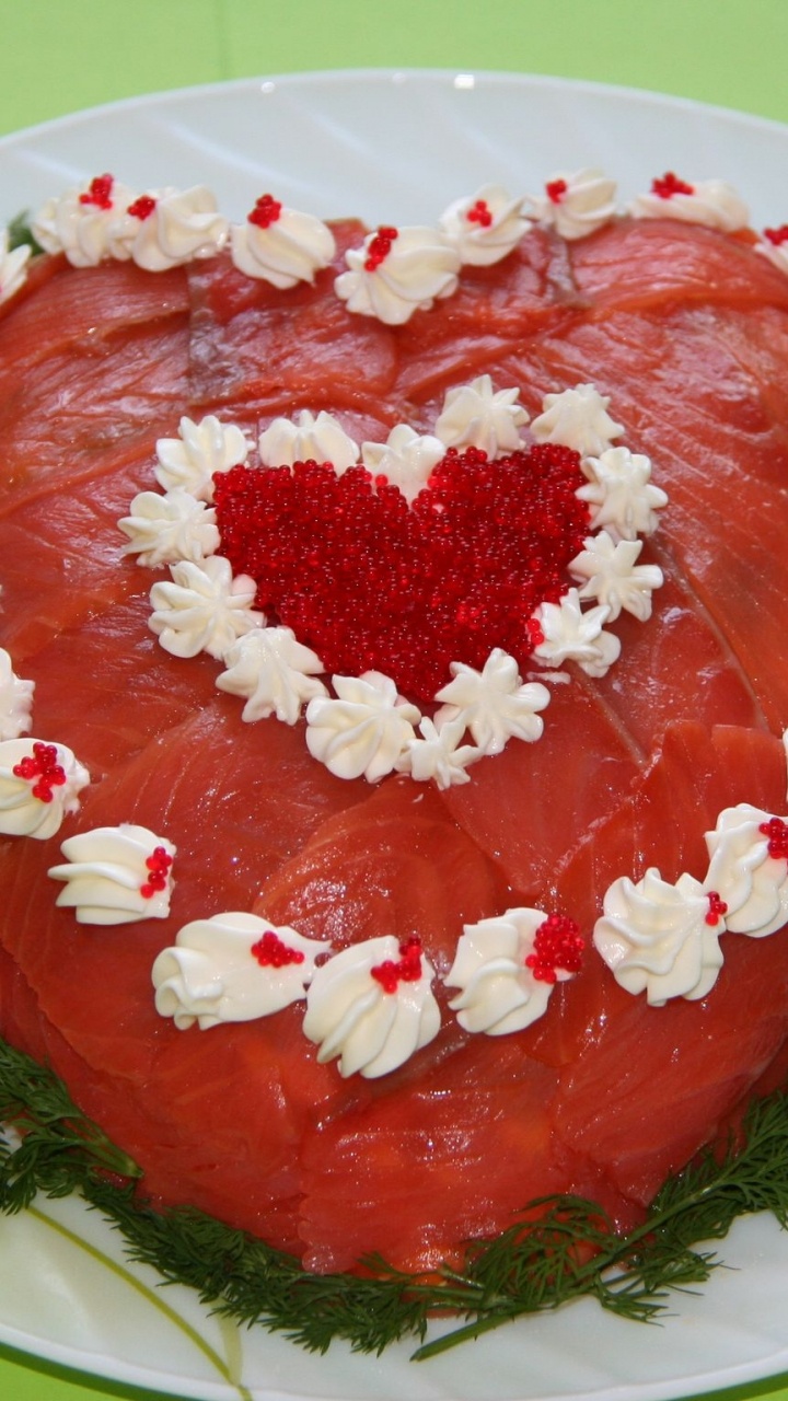 Red and White Cake on White Ceramic Plate. Wallpaper in 720x1280 Resolution