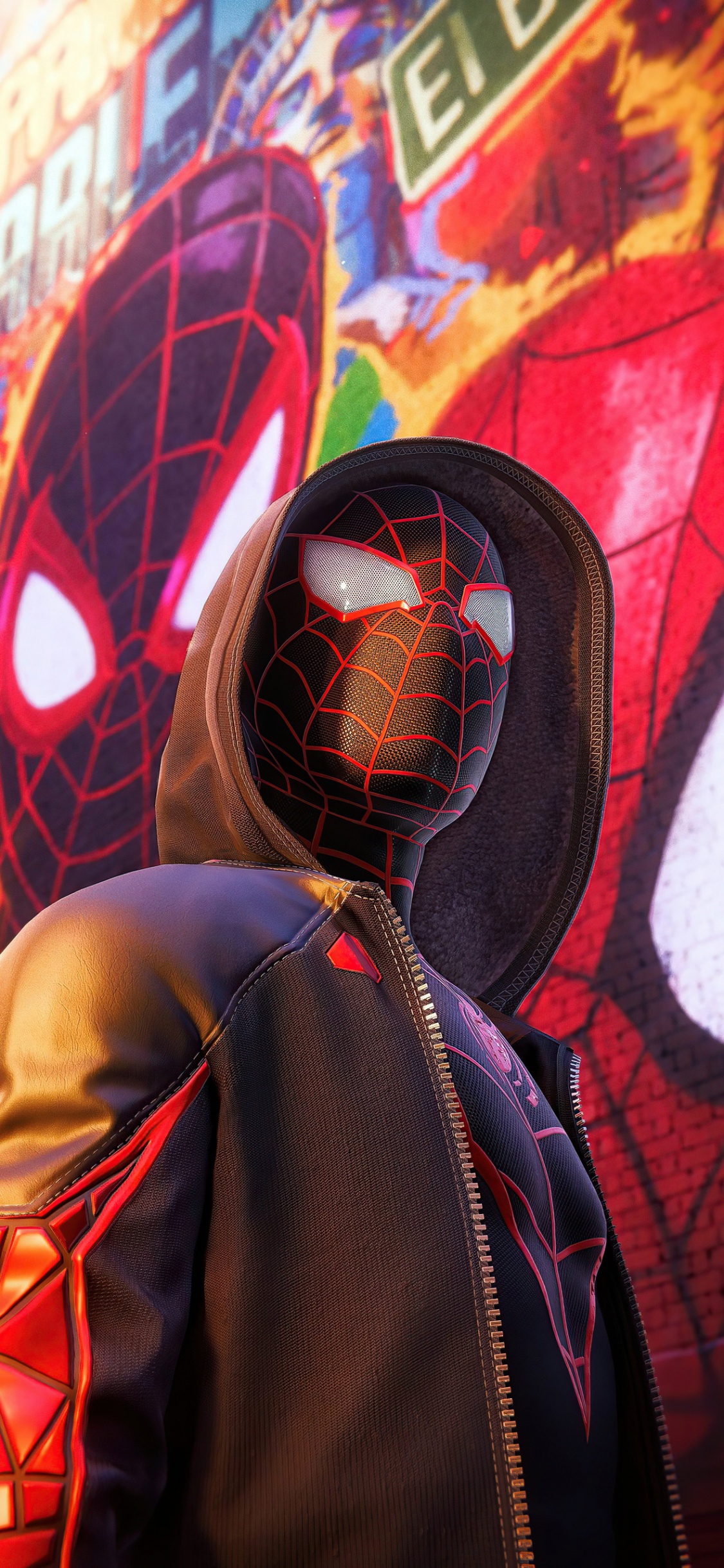 Spiderman Depth Effect, Marvels Spider-man Miles Morales, Spider-man, Miles Morales, Superhero. Wallpaper in 1125x2436 Resolution