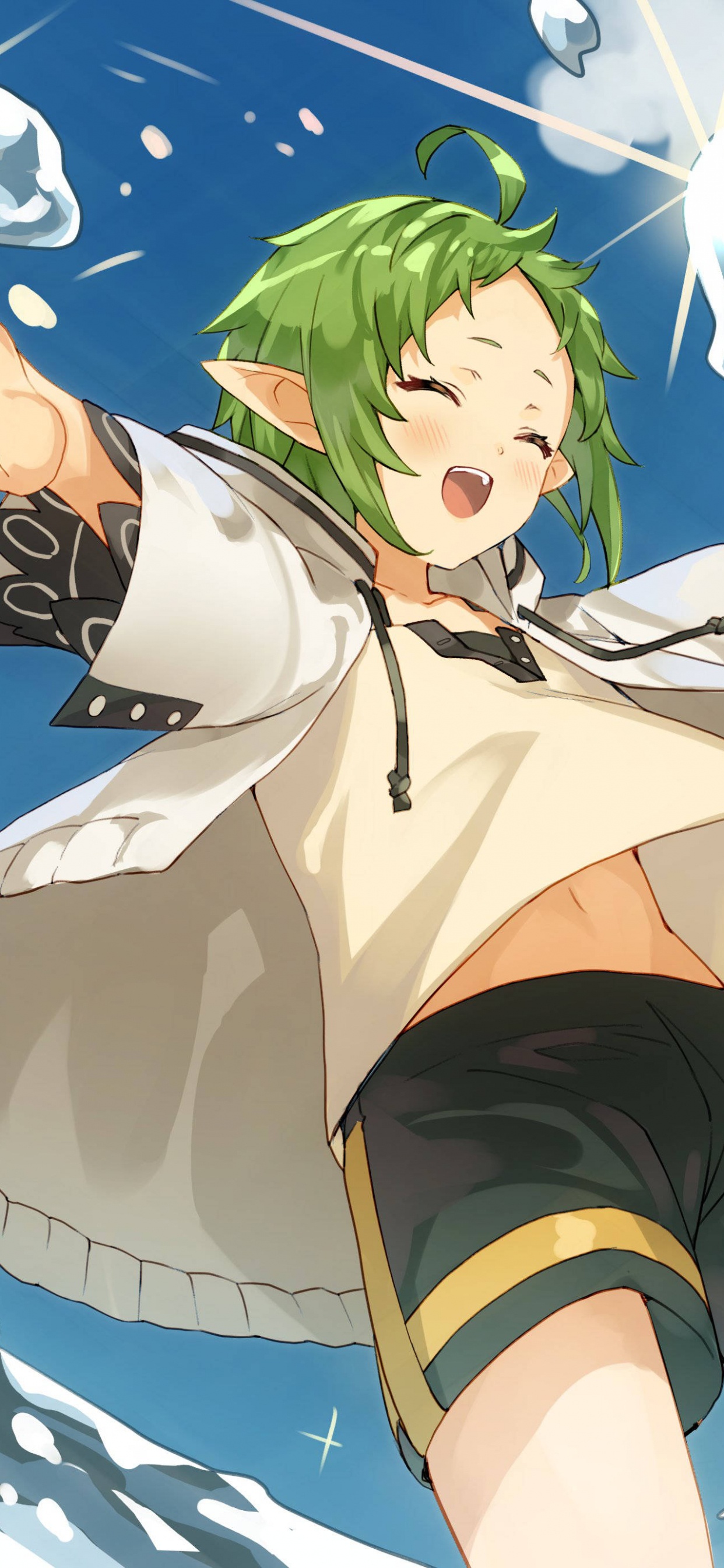 Rudeus Greyrat, Sylphiette, Anime, Mushoku Tensei, Anime Art. Wallpaper in 1242x2688 Resolution