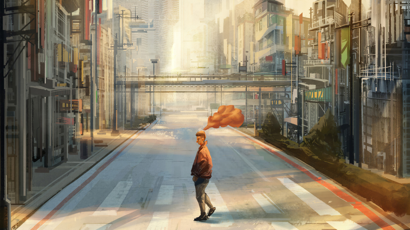 Urban Area, Art, Artist, Work of Art, Digital Art. Wallpaper in 1366x768 Resolution