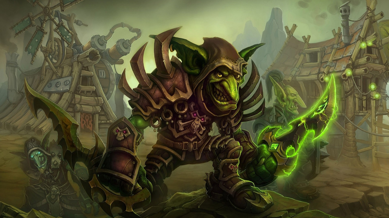 Illustration de Monstre Vert et Marron. Wallpaper in 1366x768 Resolution