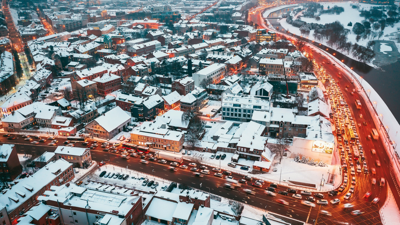 Aerial View of City Buildings During Daytime. Wallpaper in 1366x768 Resolution