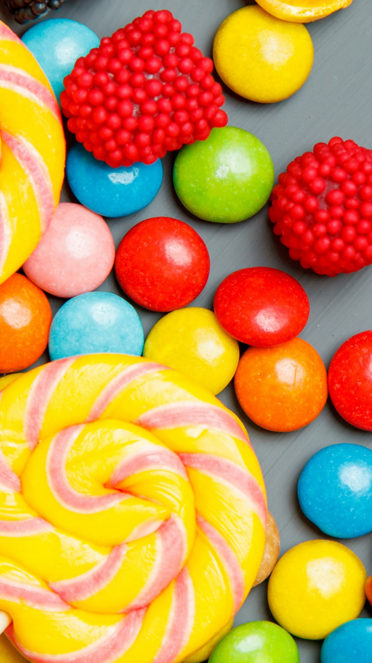 Bonbon, Sucette, la Canne de Bonbons, Bonbon Sucette, Chocolat. Wallpaper in 750x1334 Resolution