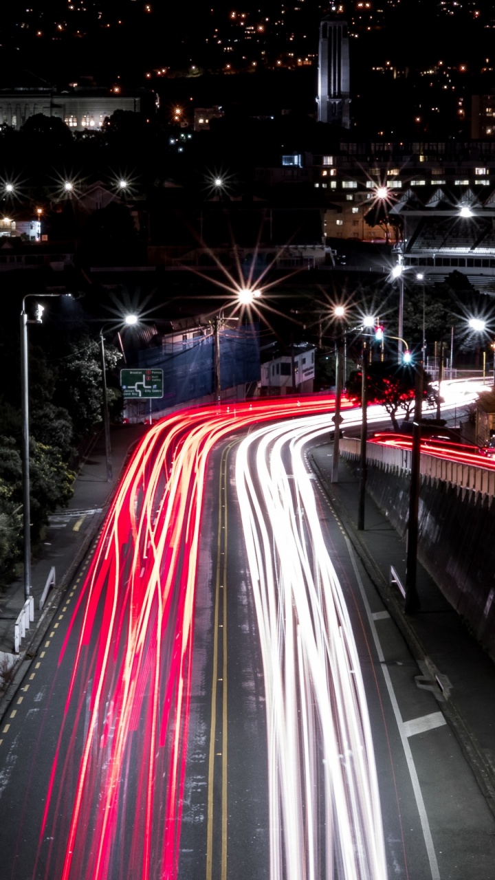 Time Lapse Photography of Cars on Road During Night Time. Wallpaper in 720x1280 Resolution