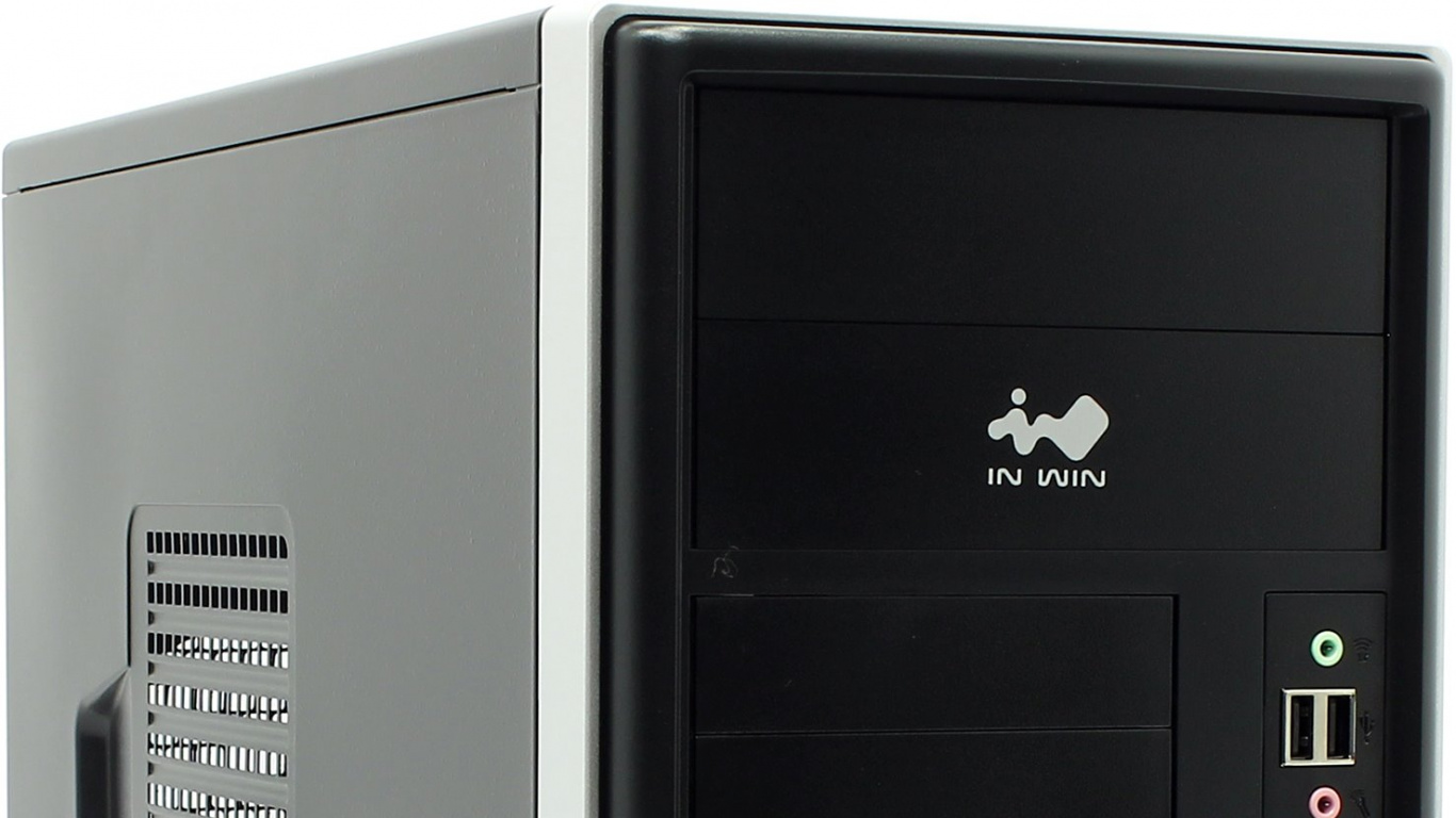 Schwarz-grauer Computerturm. Wallpaper in 1366x768 Resolution