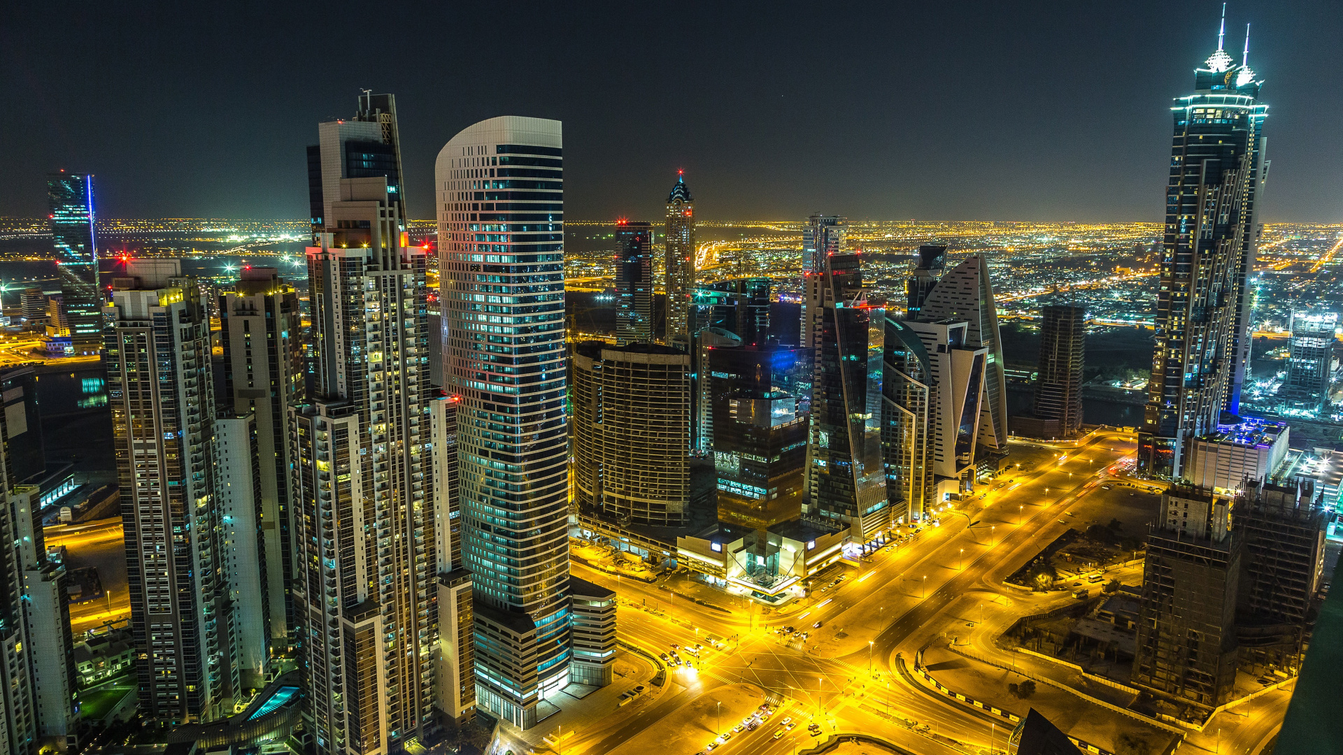 City Buildings During Night Time. Wallpaper in 1920x1080 Resolution