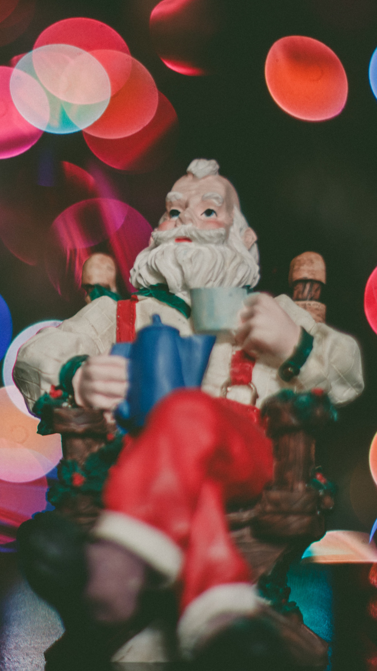 Le Jour De Noël, Santa Claus, Red, Lumière, Éclairage. Wallpaper in 750x1334 Resolution