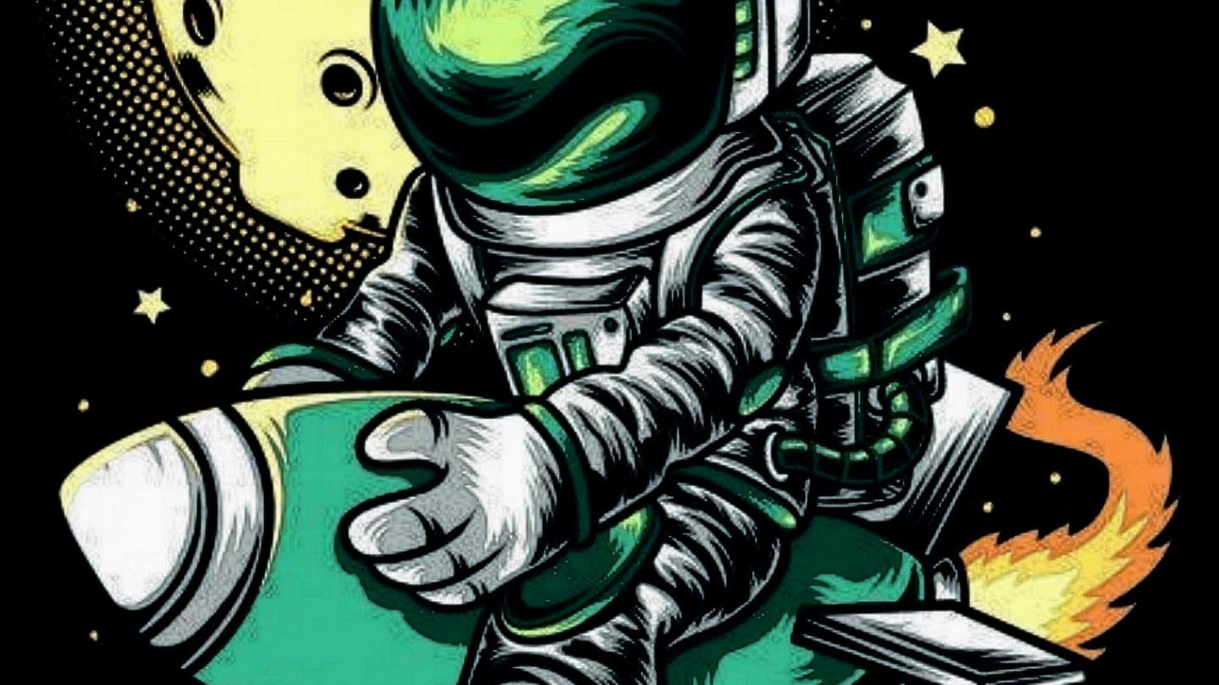 Rocket Digital Art, Digital Art, Illustration, Art, Graphics. Wallpaper in 1366x768 Resolution