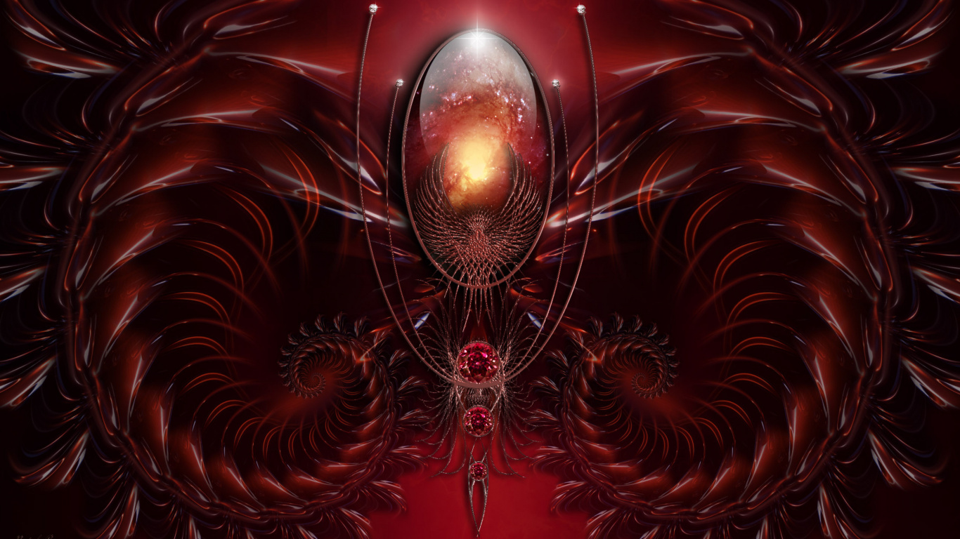 Fractal Art, Art, Insect, Purple, Pink. Wallpaper in 1366x768 Resolution