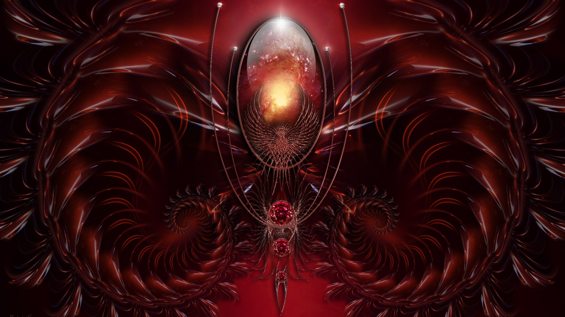 Fraktale Kunst, Kunst, Insekt, Purpur, Pink. Wallpaper in 1920x1080 Resolution