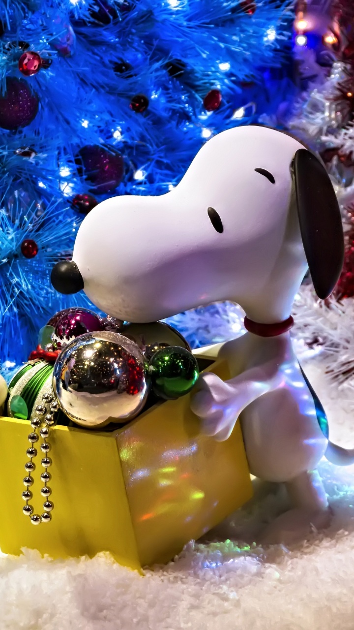 Snoopy, Charlie Brown, Le Jour De Noël, Nouvelle Année, Arbre de Noël. Wallpaper in 720x1280 Resolution