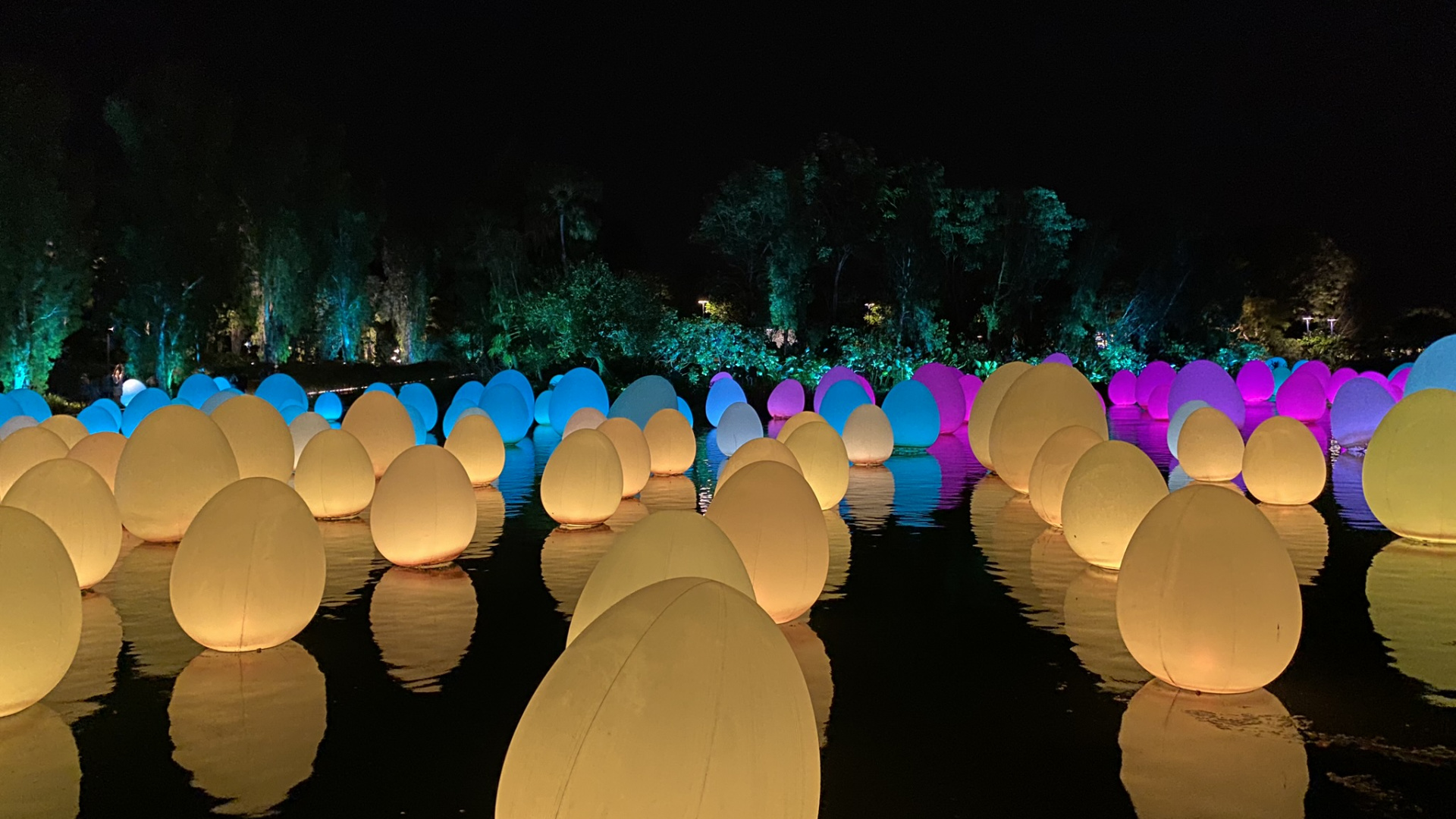 Singapore, Night, Landscape Lighting, Darkness, Light. Wallpaper in 1920x1080 Resolution