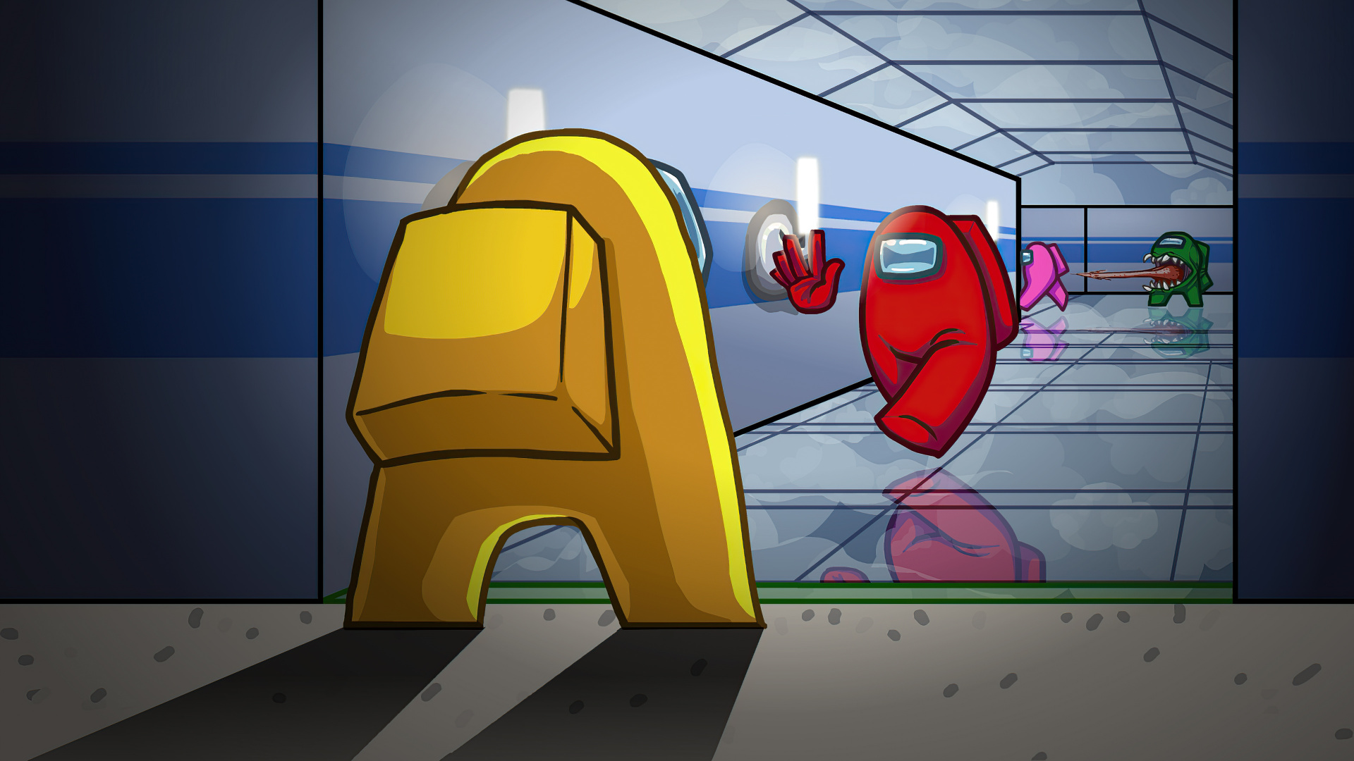 Among Us, Innersloth Llc, Multiplayer Video Game, Art, Graphics. Wallpaper in 1920x1080 Resolution