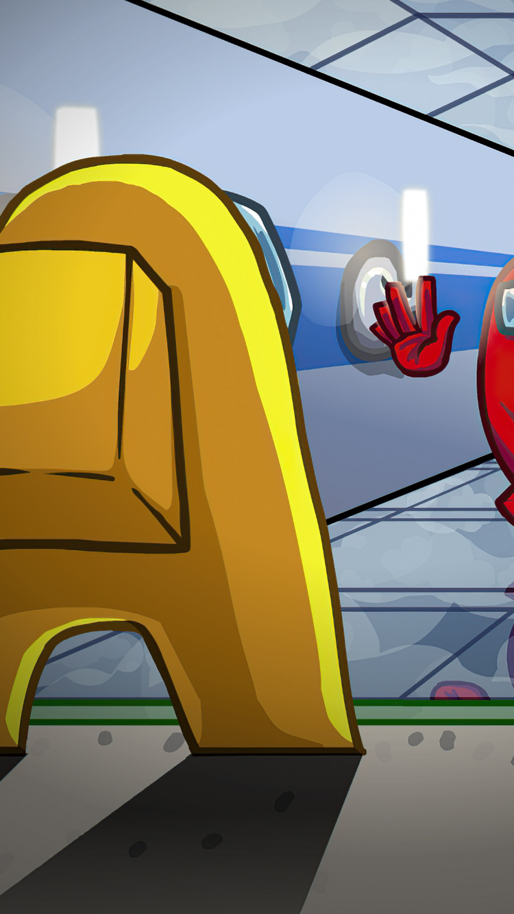 Among Us, Innersloth Llc, Multiplayer-video-Spiel, Kunst, Illustration. Wallpaper in 750x1334 Resolution