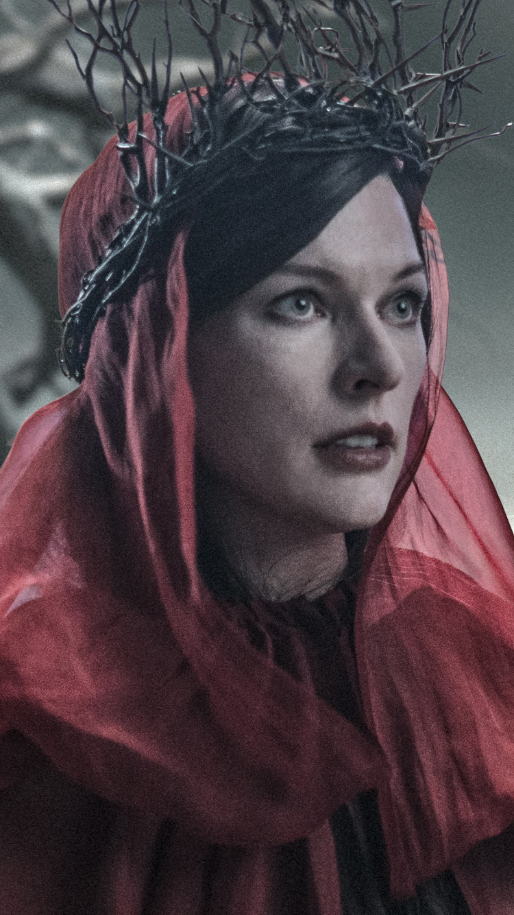 Frau im Roten Hijab, Die in Der Nähe Eines Braunen Baumes Steht. Wallpaper in 750x1334 Resolution