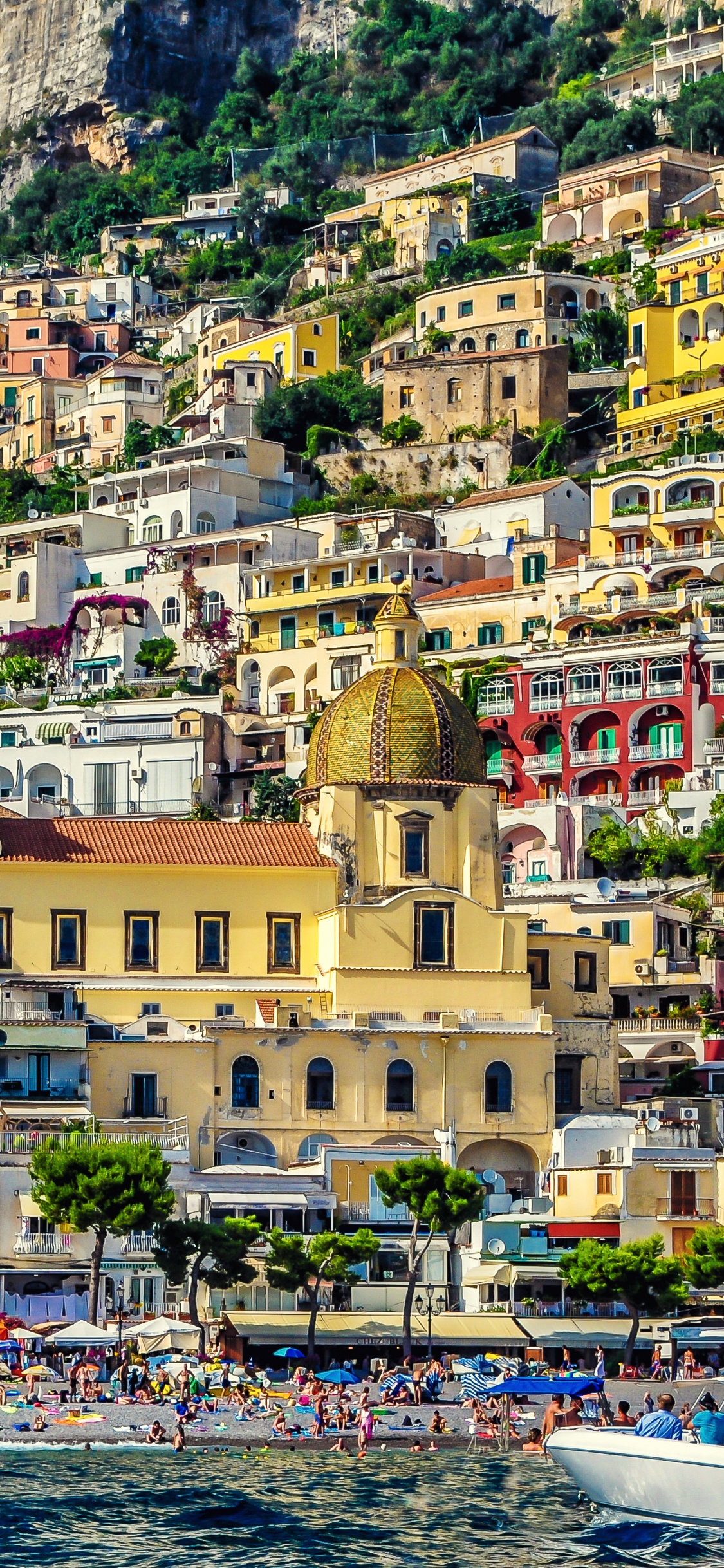 Positano, Ville, Côte, Tourisme, Village. Wallpaper in 1125x2436 Resolution