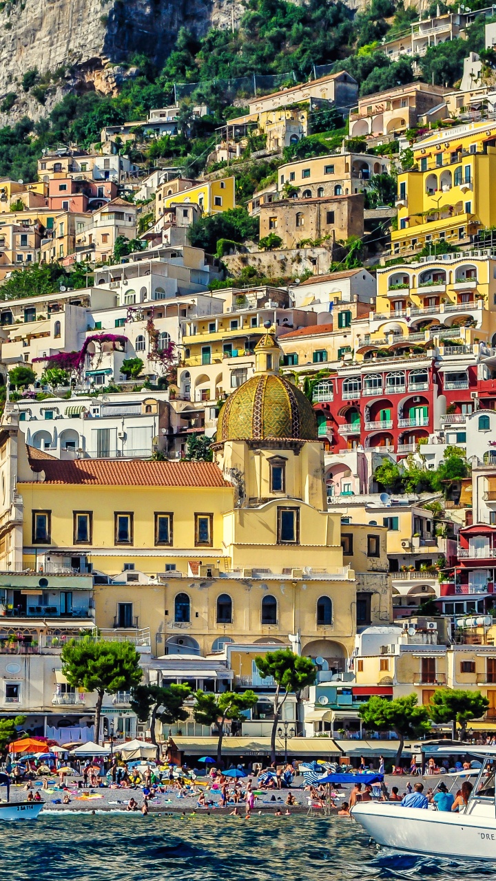 Positano, Ville, Côte, Tourisme, Village. Wallpaper in 720x1280 Resolution