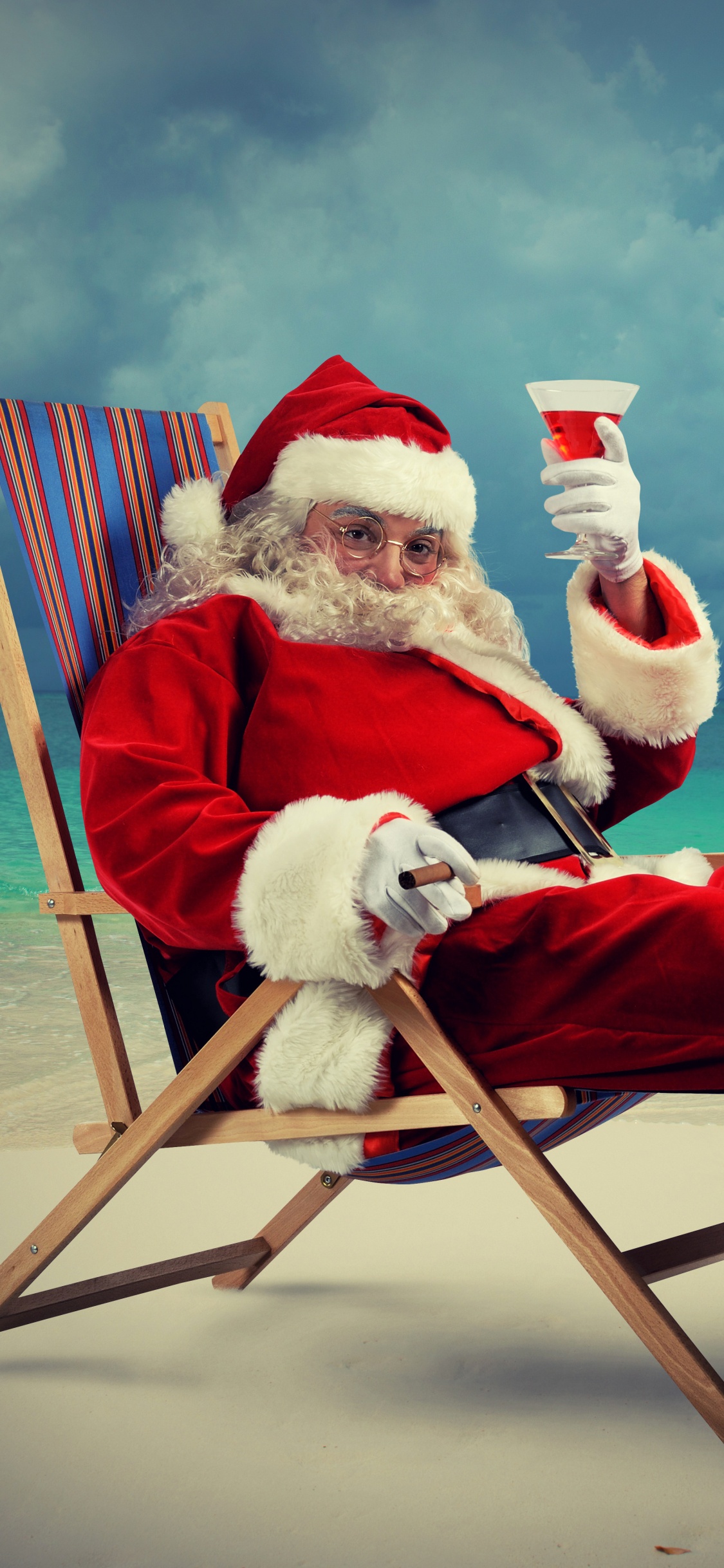 El Día De Navidad, Santa Claus, Navidad, Ded Moroz, Vacaciones. Wallpaper in 1125x2436 Resolution