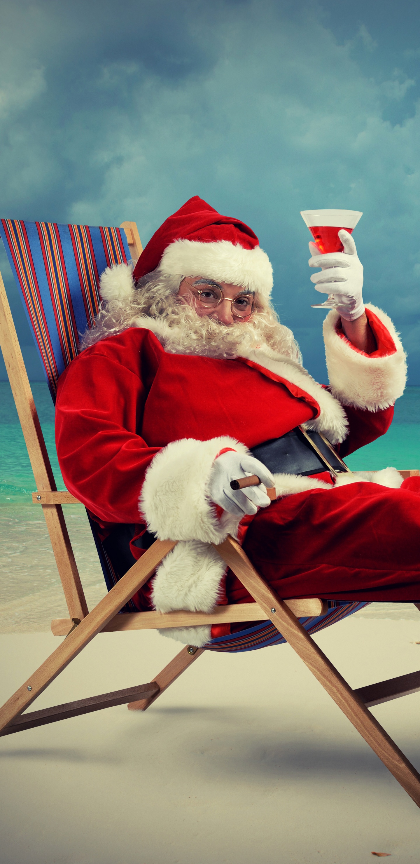 El Día De Navidad, Santa Claus, Navidad, Ded Moroz, Vacaciones. Wallpaper in 1440x2960 Resolution