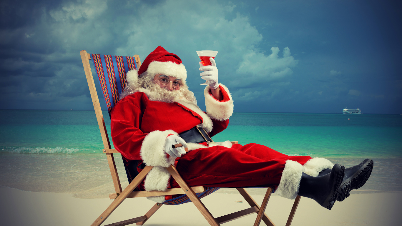 Christmas Day, Santa Claus, Holiday, Christmas, Ded Moroz. Wallpaper in 1366x768 Resolution