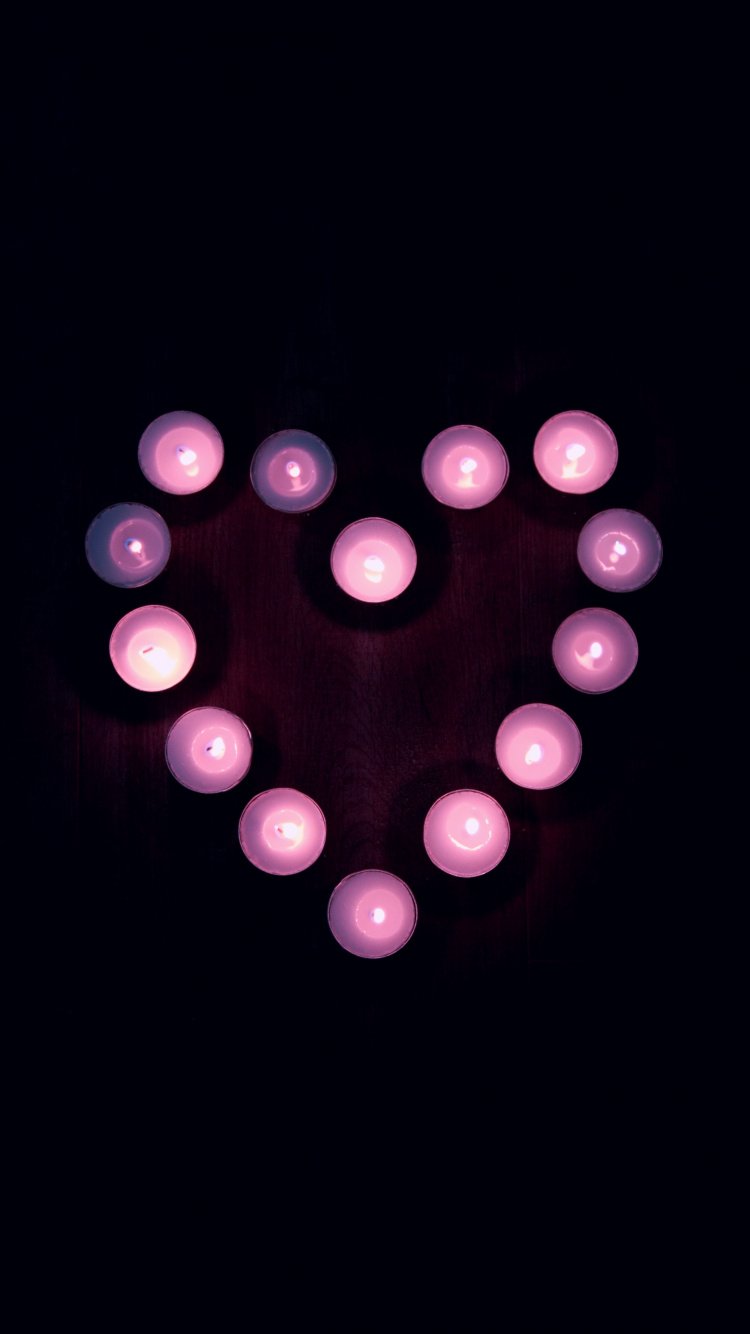 Heart, Pink, Purple, Light, Magenta. Wallpaper in 750x1334 Resolution