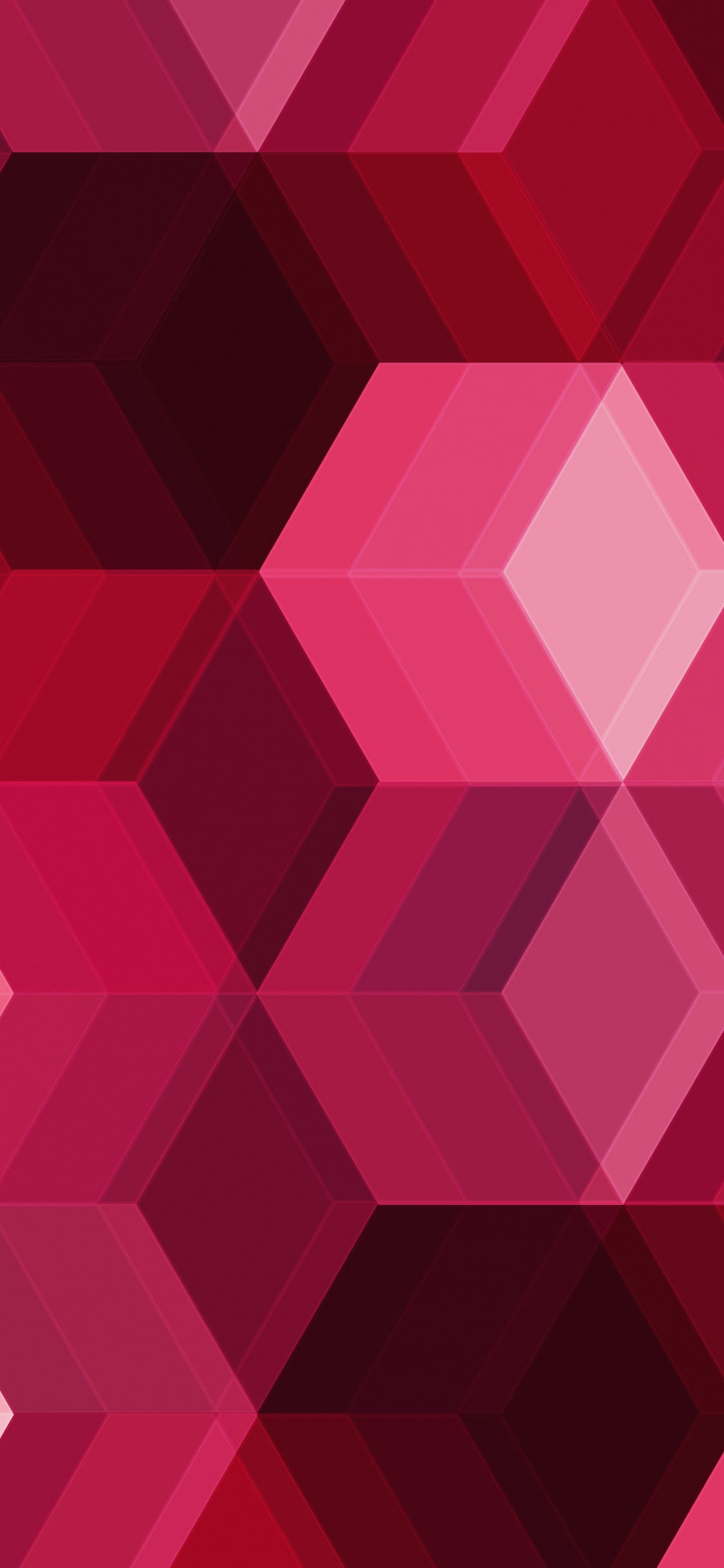 粉红色, 品红色, 对称, 立方体, 形状 壁纸 1125x2436 允许